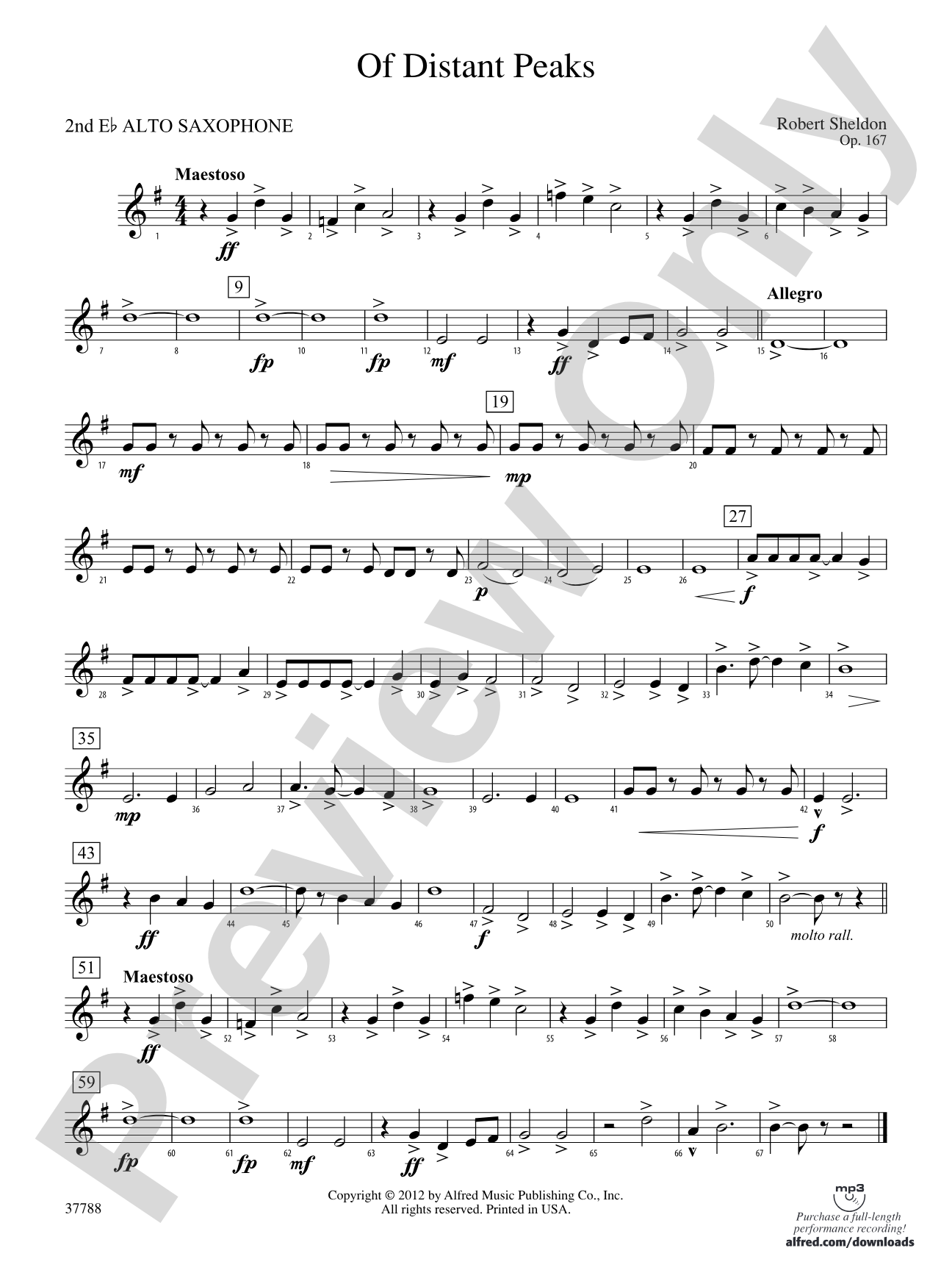 Of Distant Peaks: 2nd E-flat Alto Saxophone