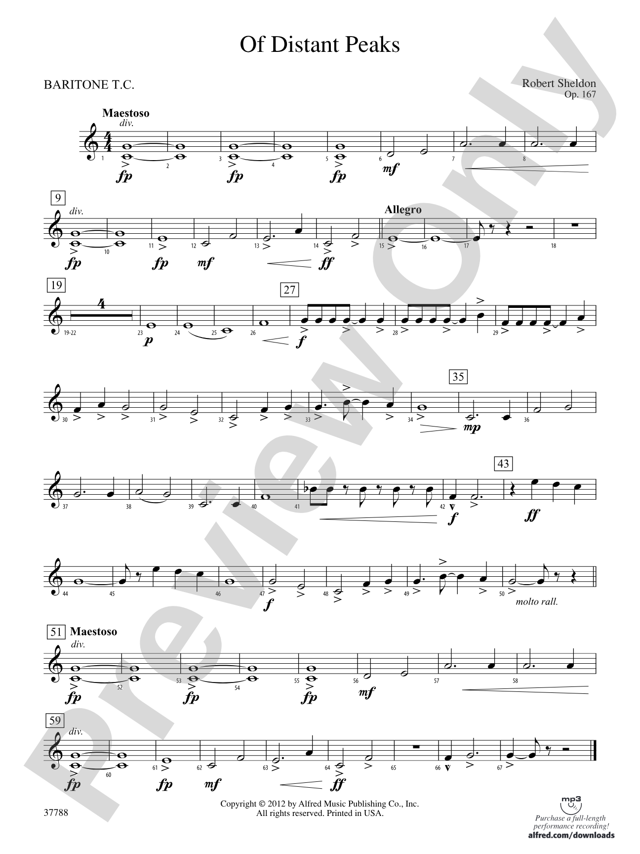 Of Distant Peaks: Baritone T.C.