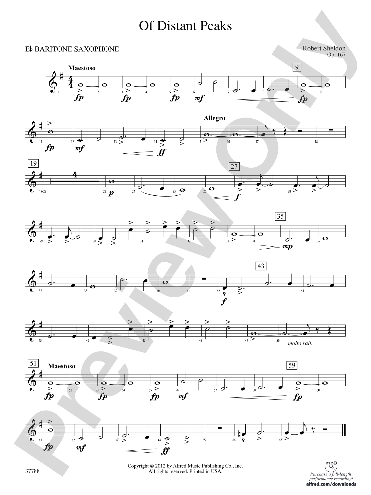 Of Distant Peaks: E-flat Baritone Saxophone