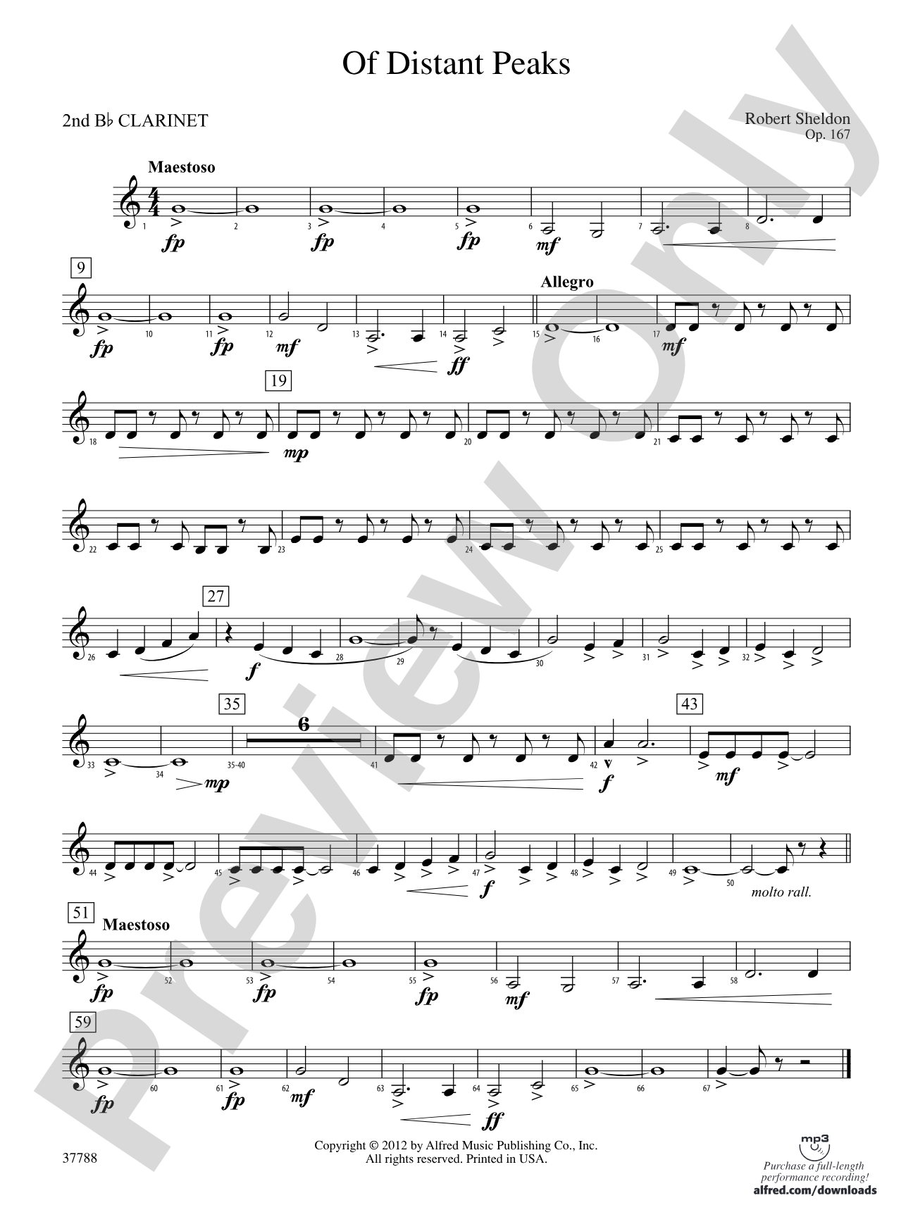 Of Distant Peaks: 2nd B-flat Clarinet