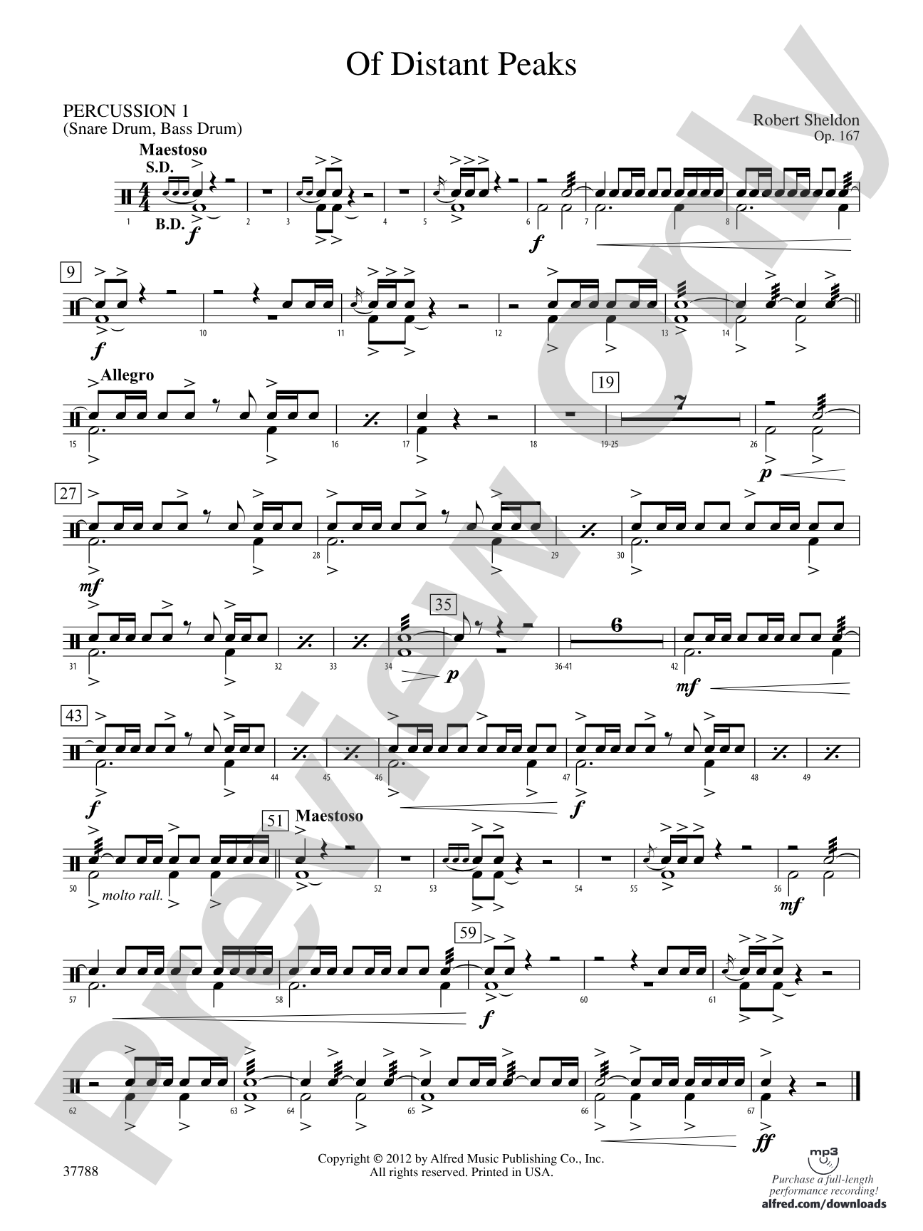 Of Distant Peaks: 1st Percussion