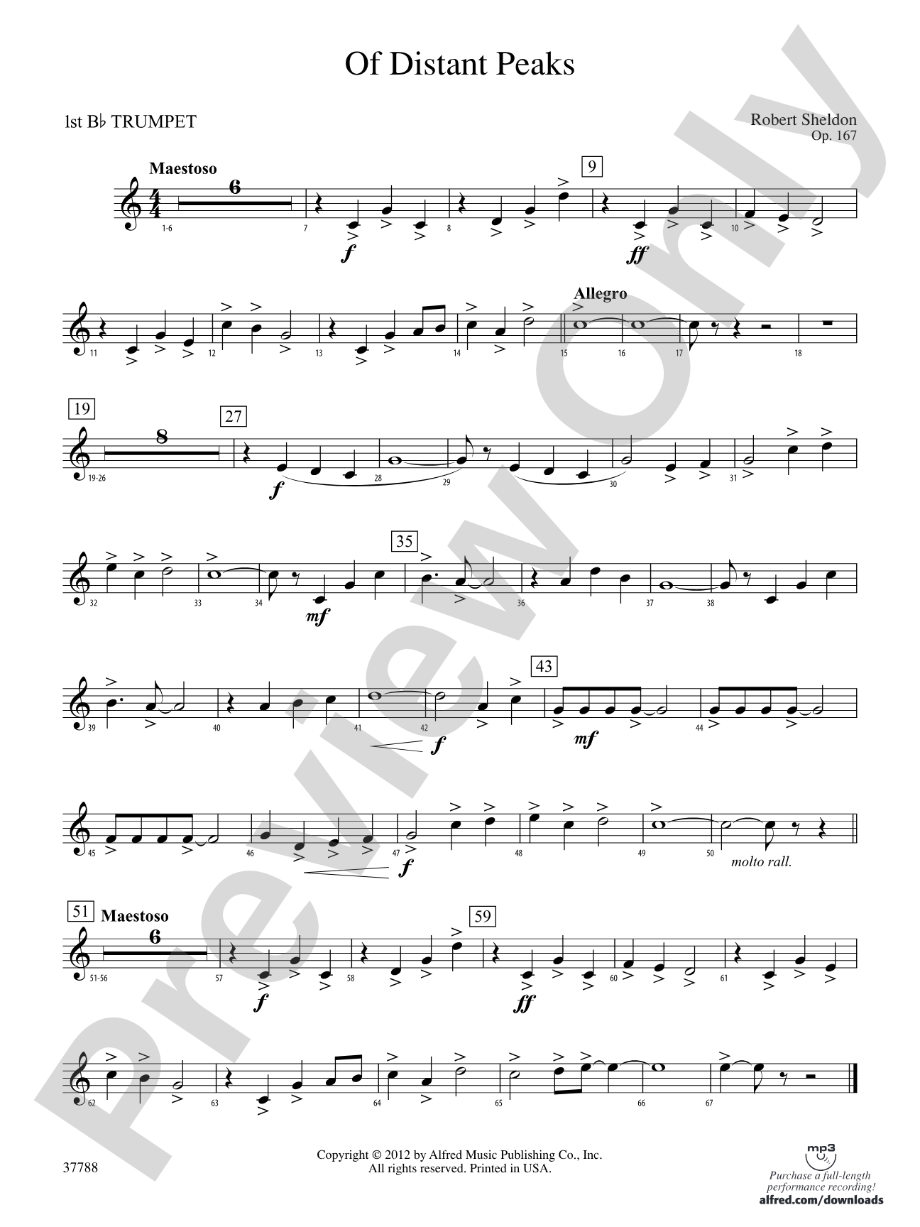 Of Distant Peaks: 1st B-flat Trumpet