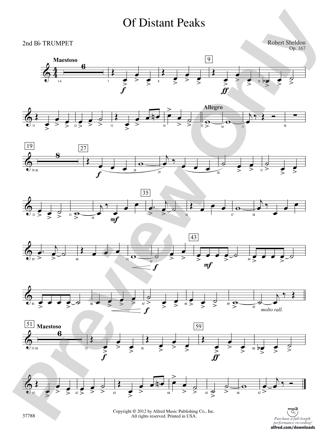 Of Distant Peaks: 2nd B-flat Trumpet