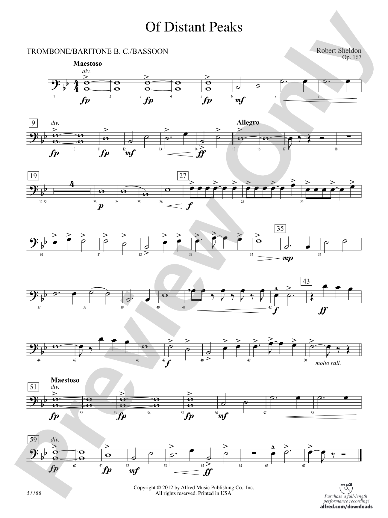 Of Distant Peaks: 1st Trombone