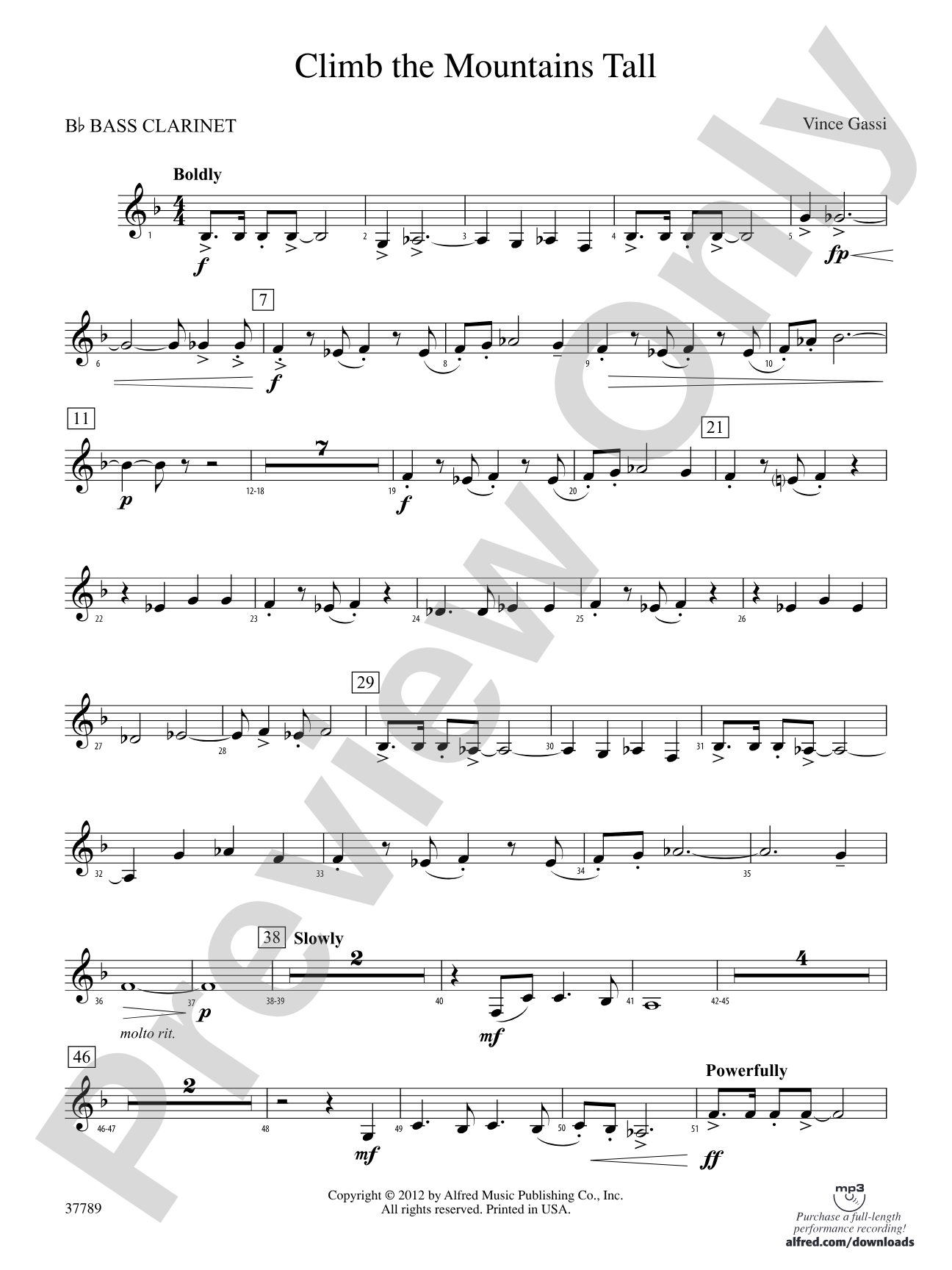 Climb the Mountains Tall: B-flat Bass Clarinet