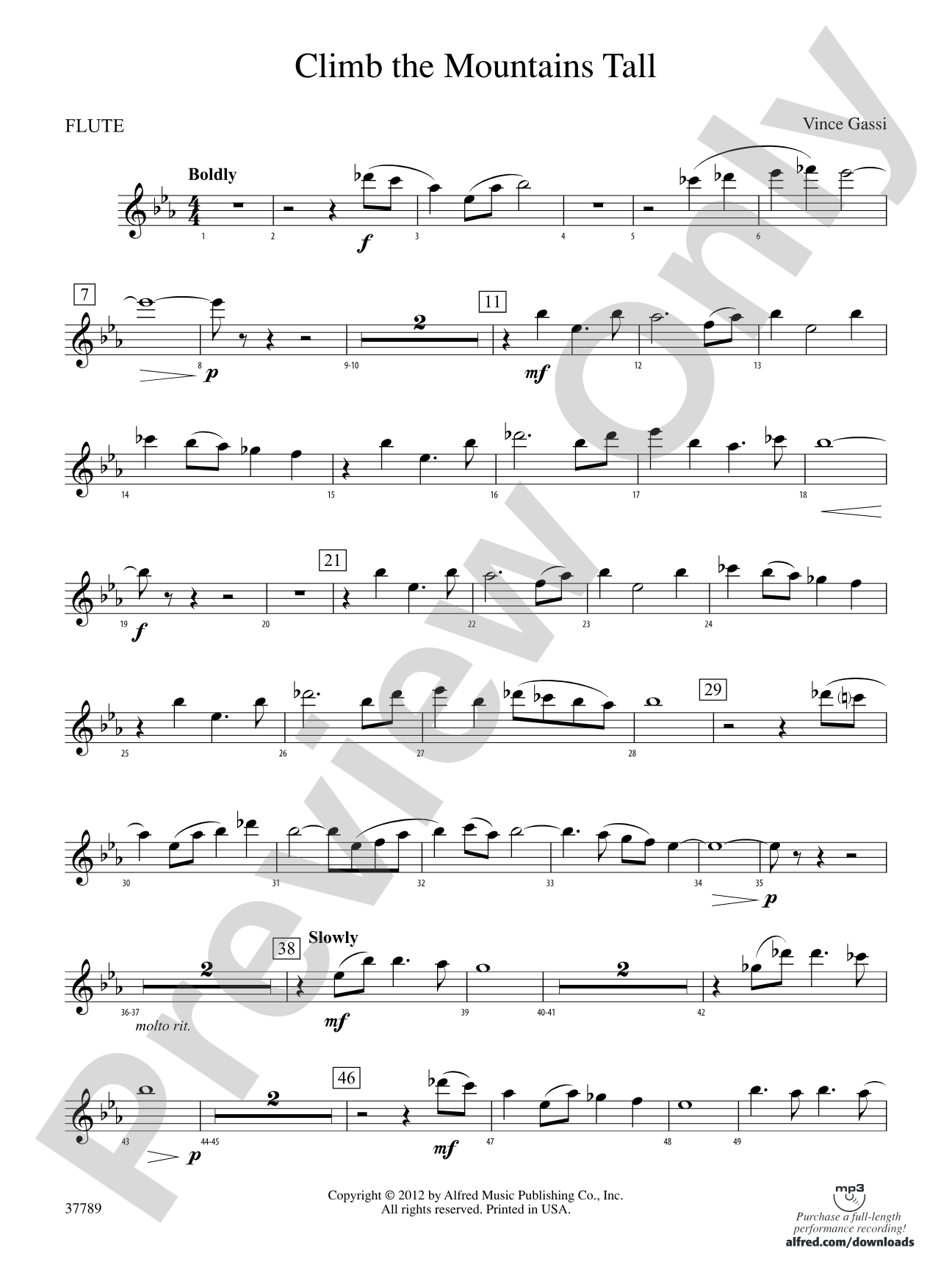 Climb the Mountains Tall: Flute