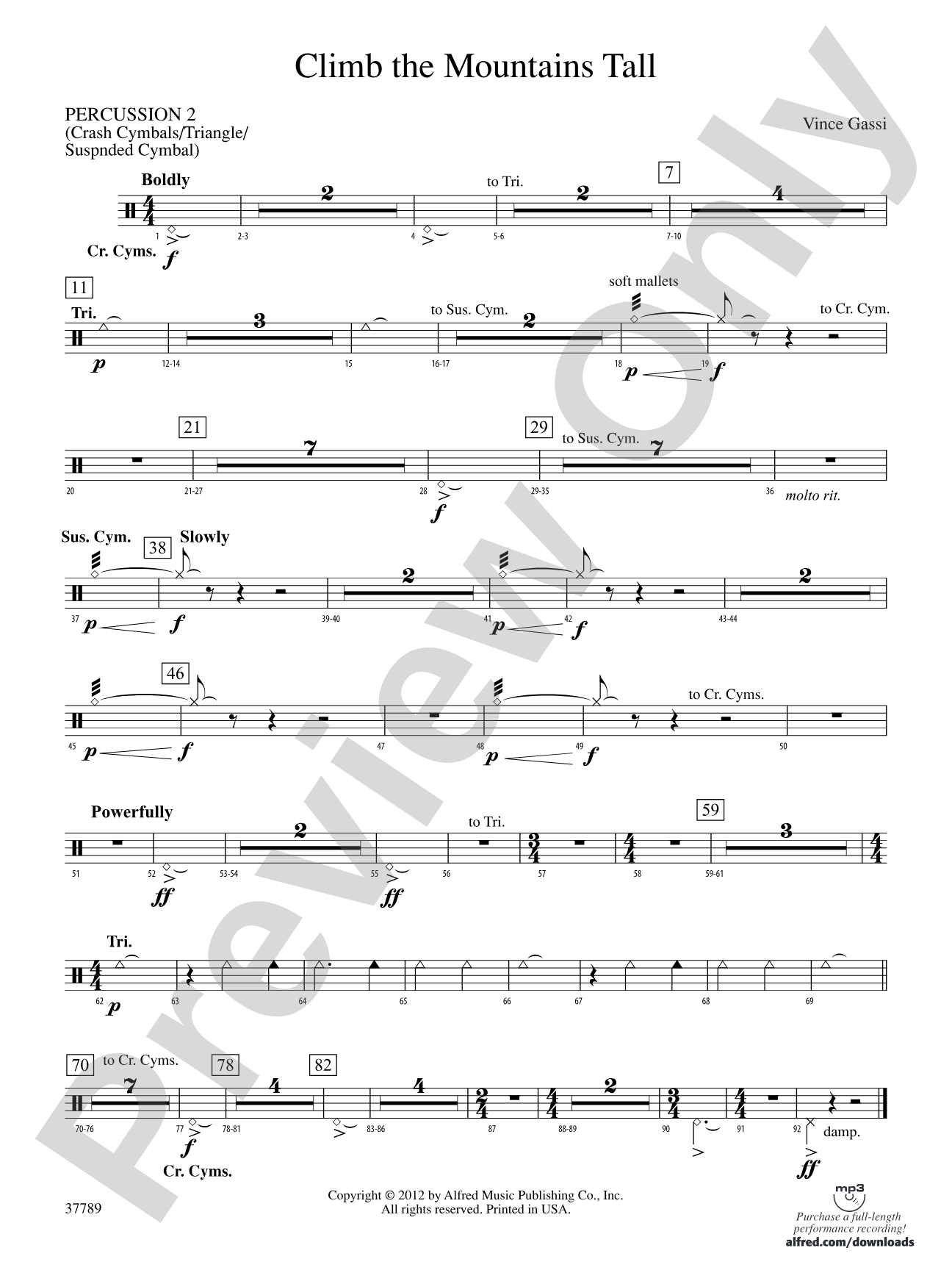 Climb the Mountains Tall: 2nd Percussion