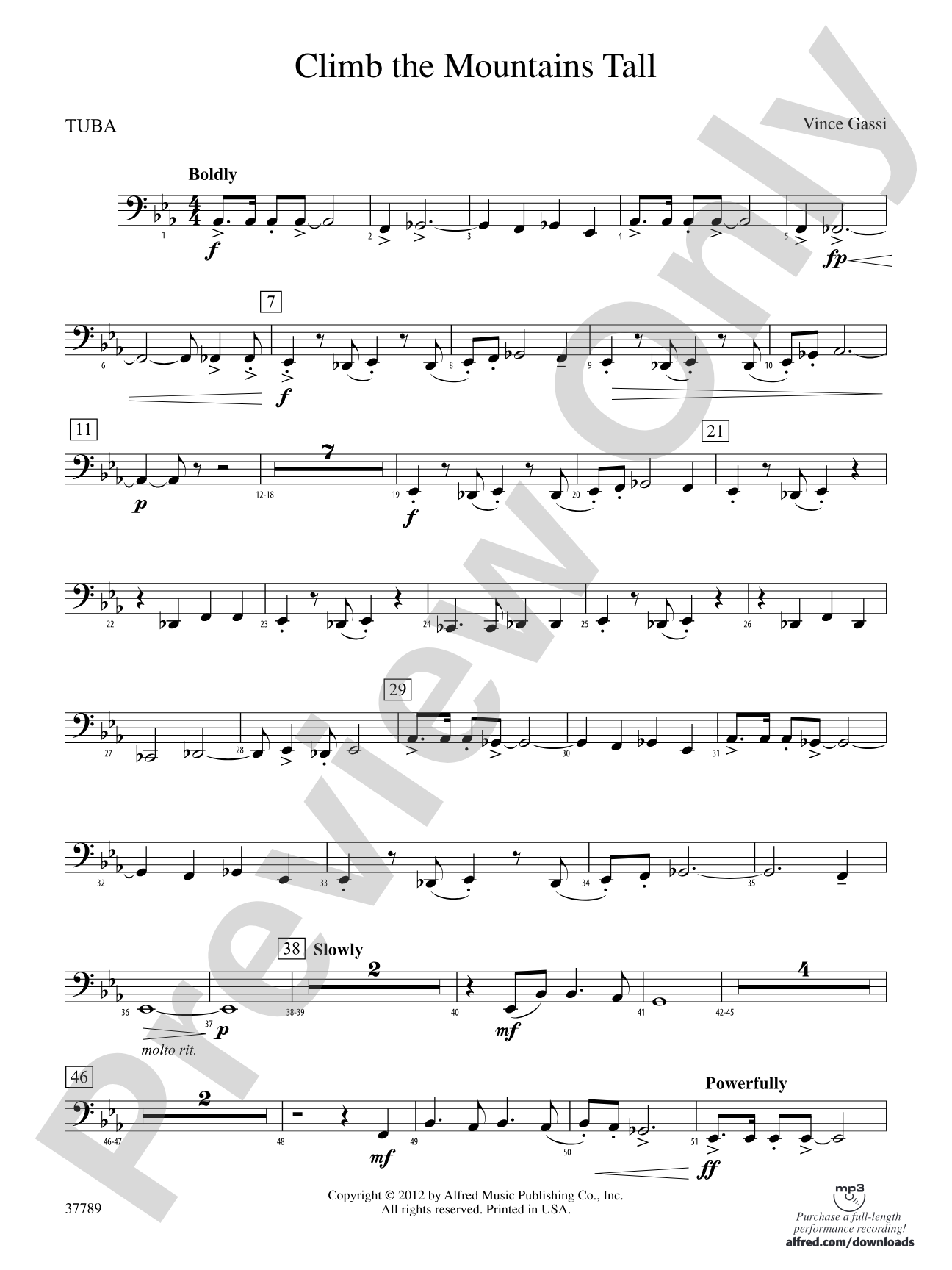 Climb the Mountains Tall: Tuba