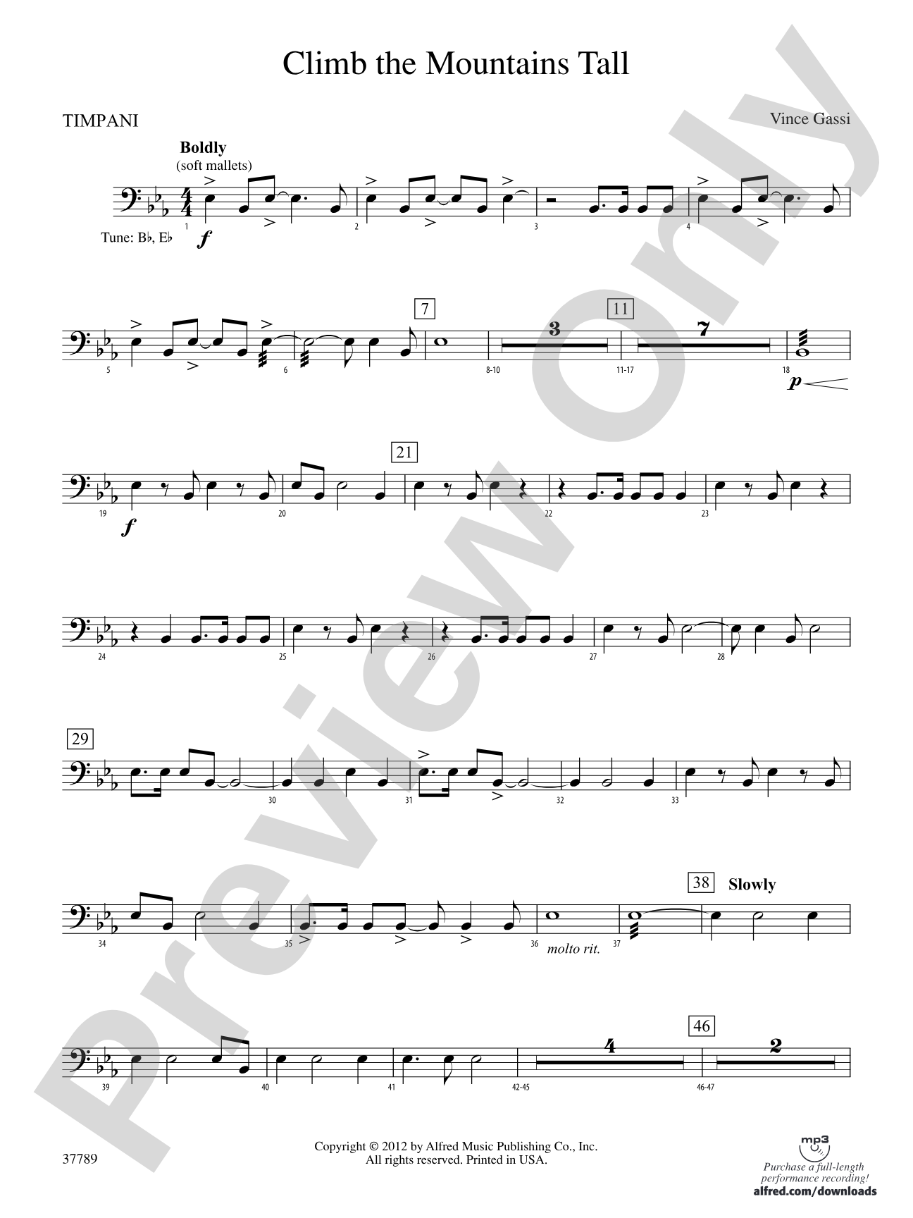 Climb the Mountains Tall: Timpani