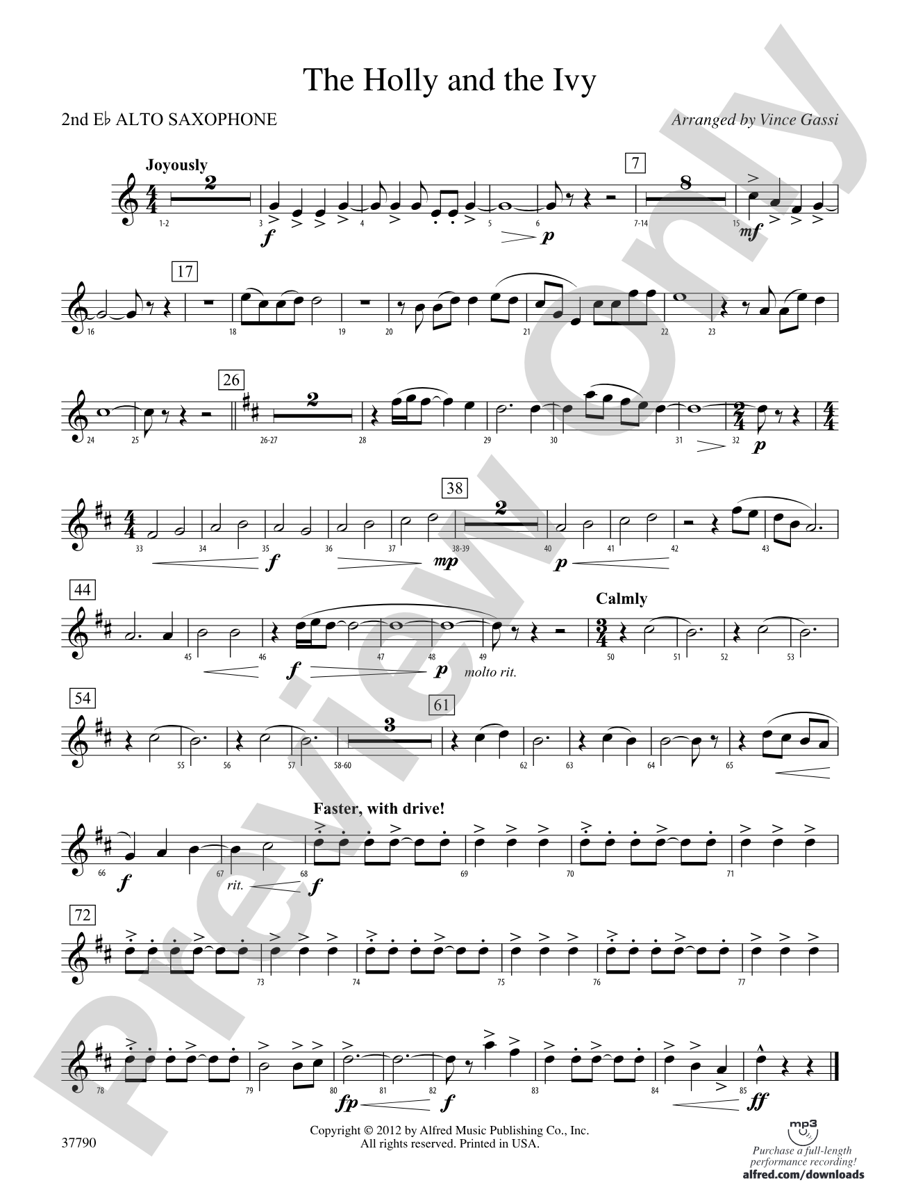 The Holly and the Ivy: 2nd E-flat Alto Saxophone