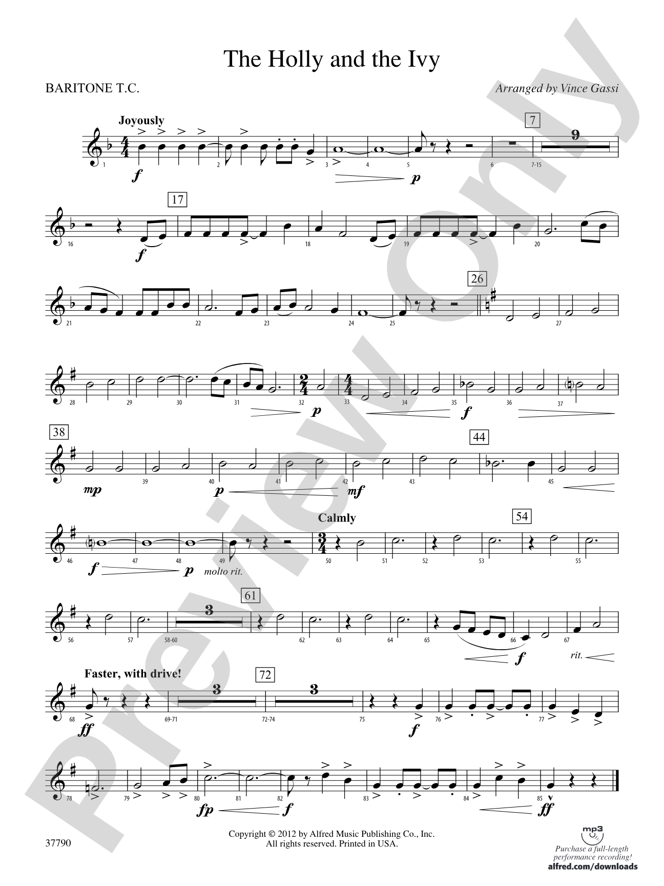 The Holly and the Ivy: Baritone T.C.