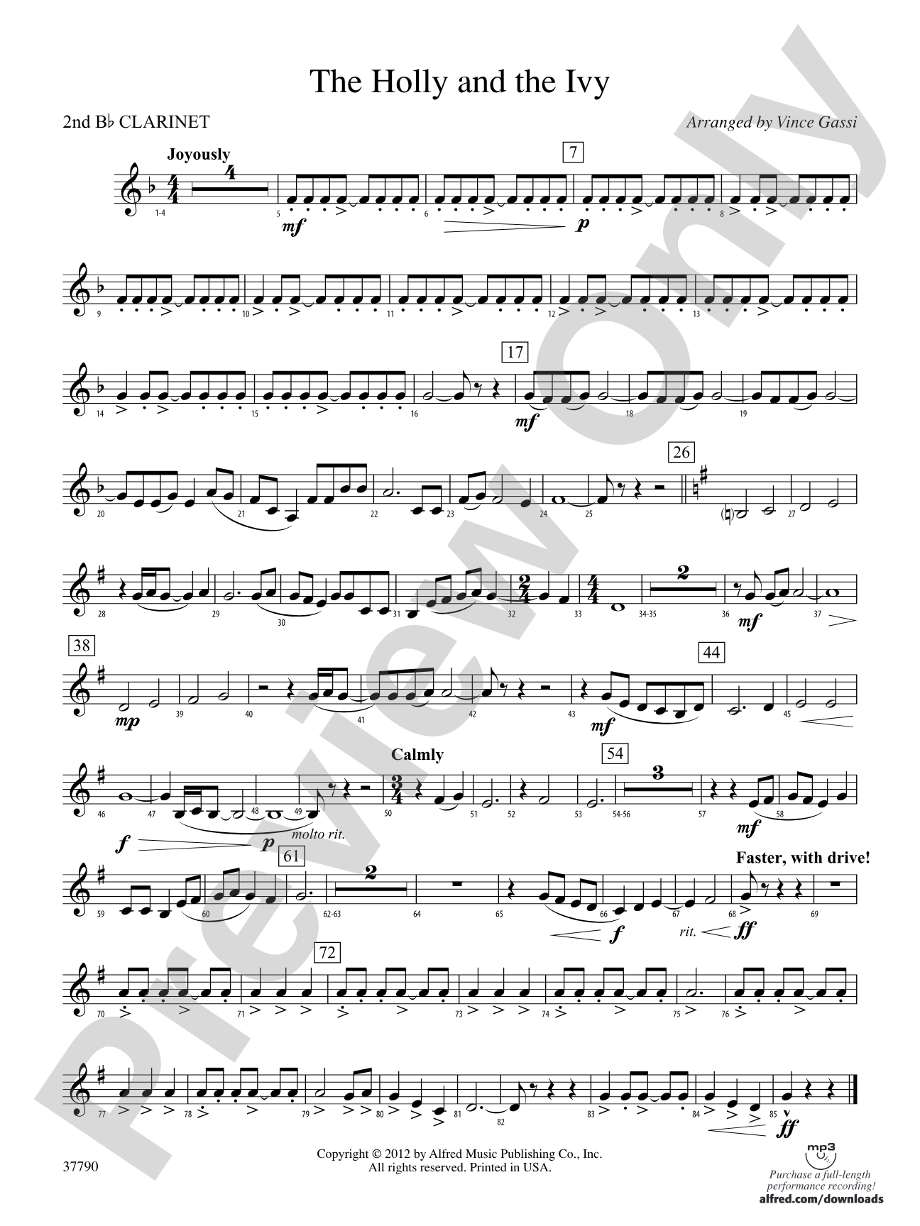 The Holly and the Ivy: 2nd B-flat Clarinet