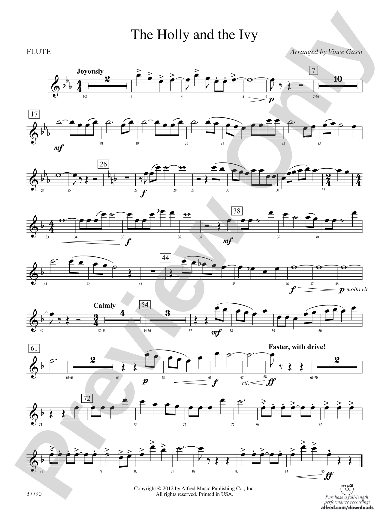 The Holly and the Ivy: Flute