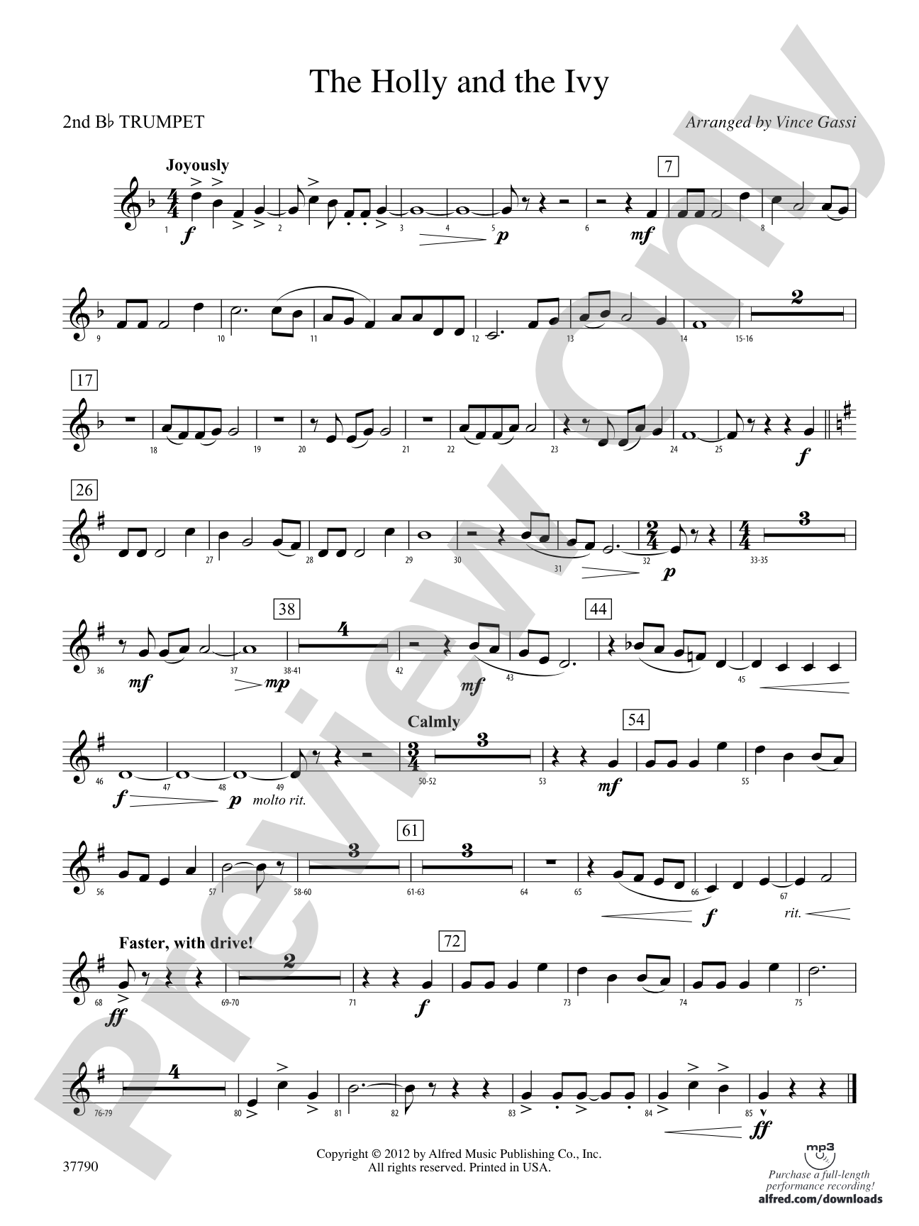 The Holly and the Ivy: 2nd B-flat Trumpet