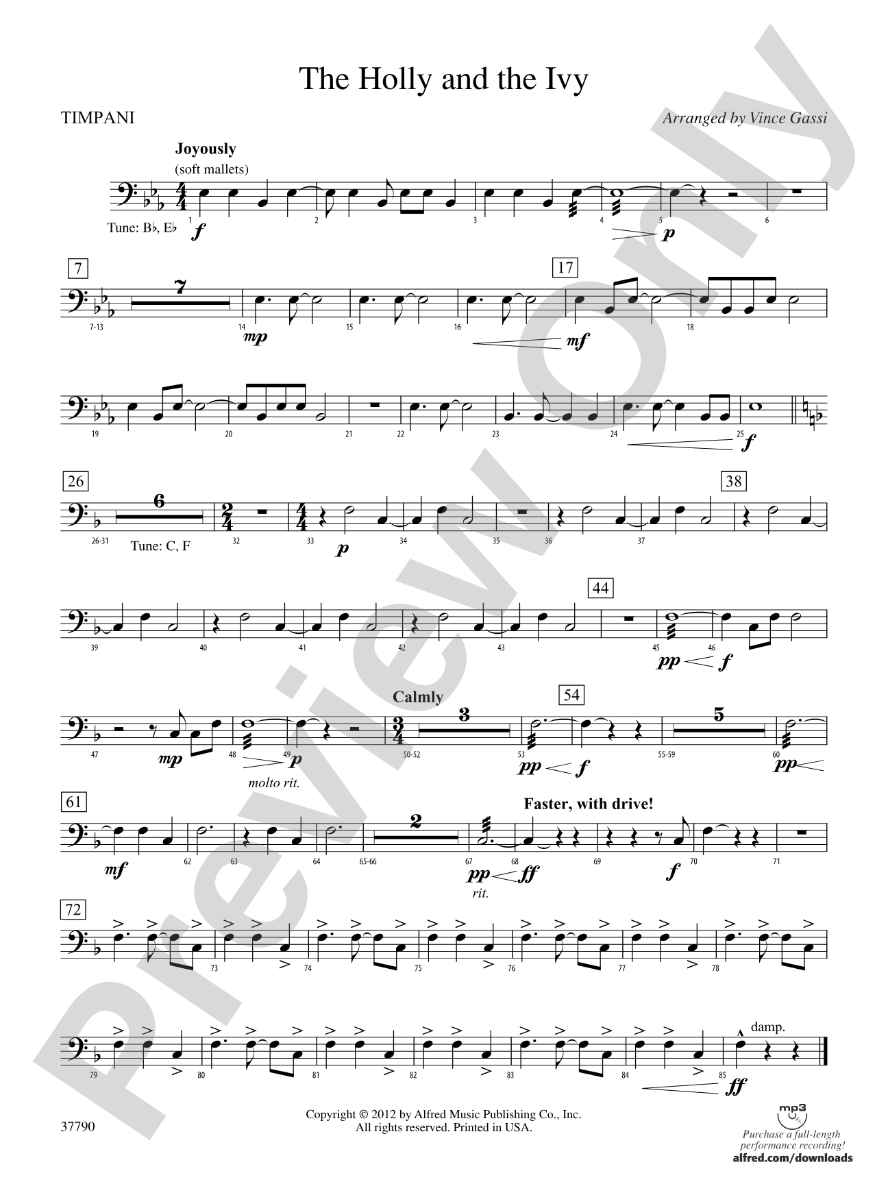 The Holly and the Ivy: Timpani