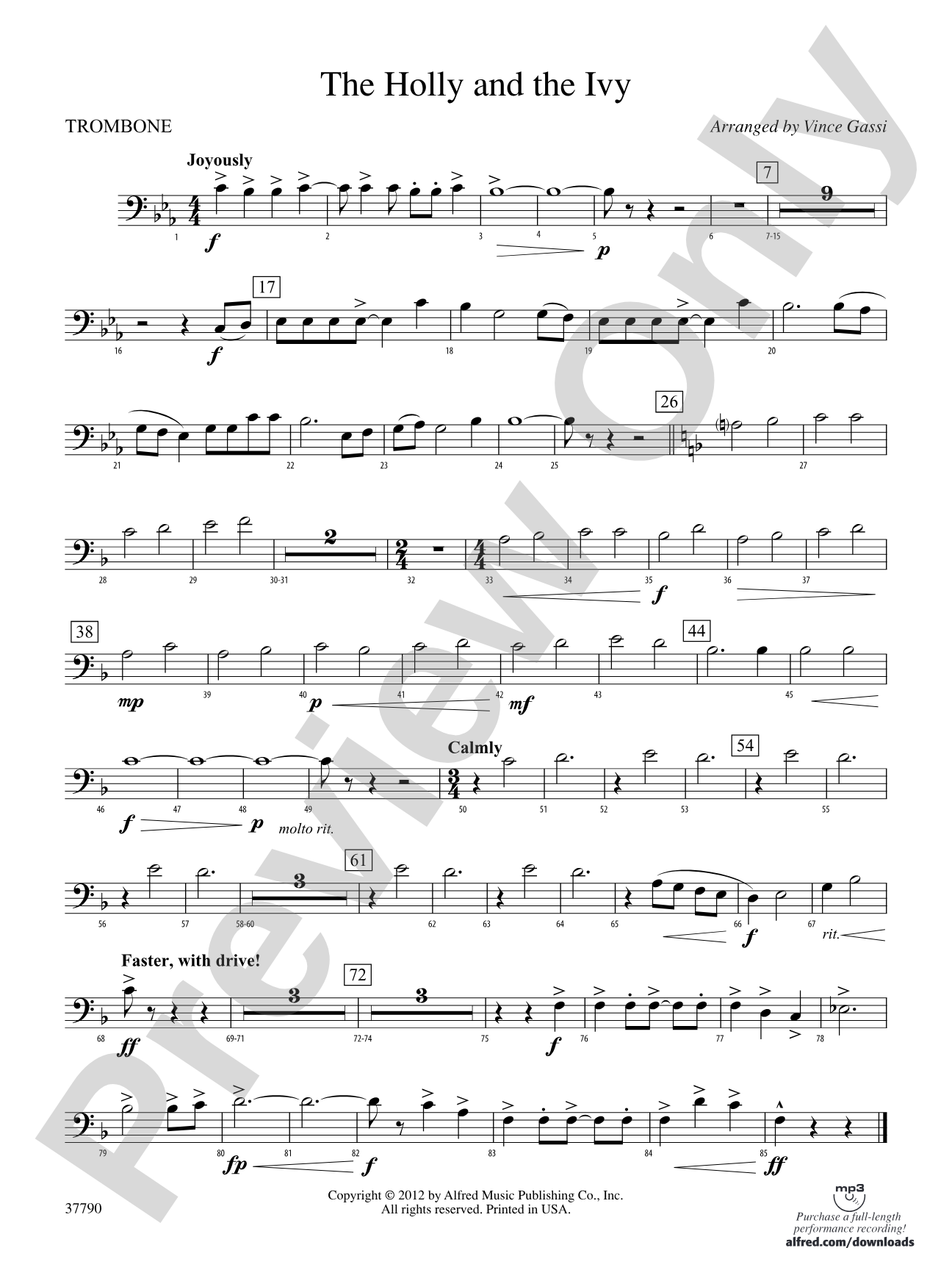 The Holly and the Ivy: 1st Trombone