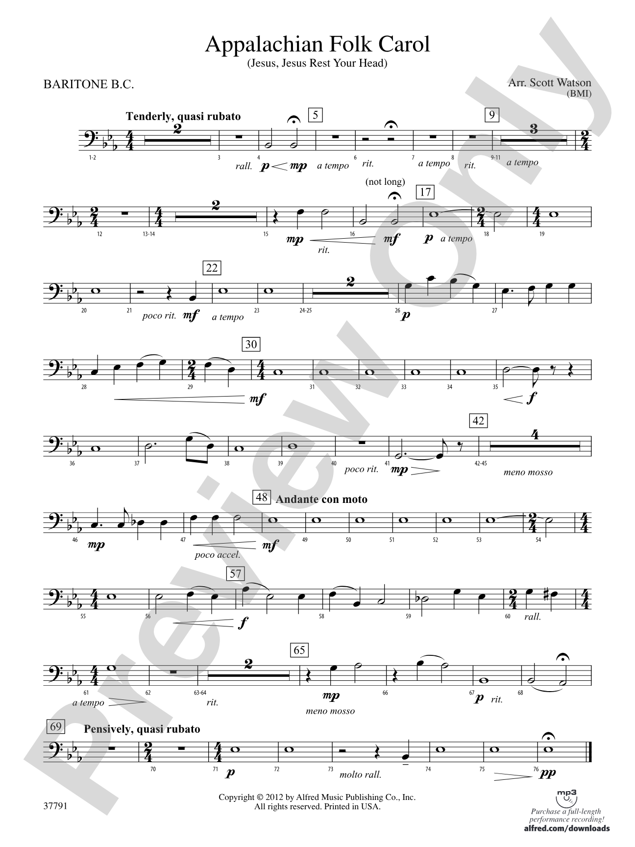 Appalachian Folk Carol: Baritone B.C.
