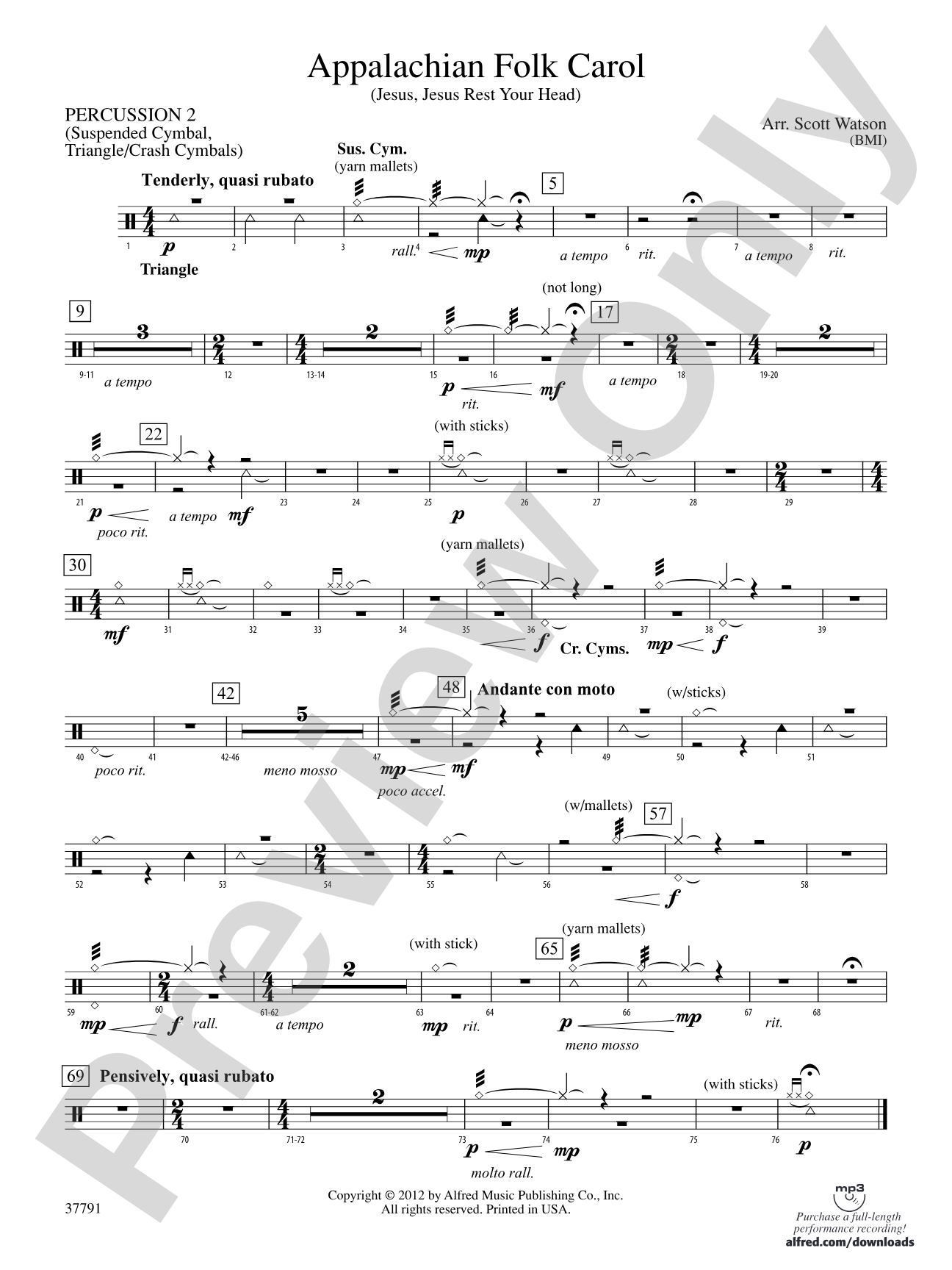 Appalachian Folk Carol: 2nd Percussion