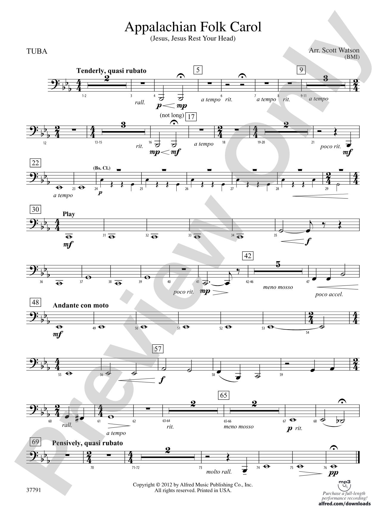 Appalachian Folk Carol: Tuba