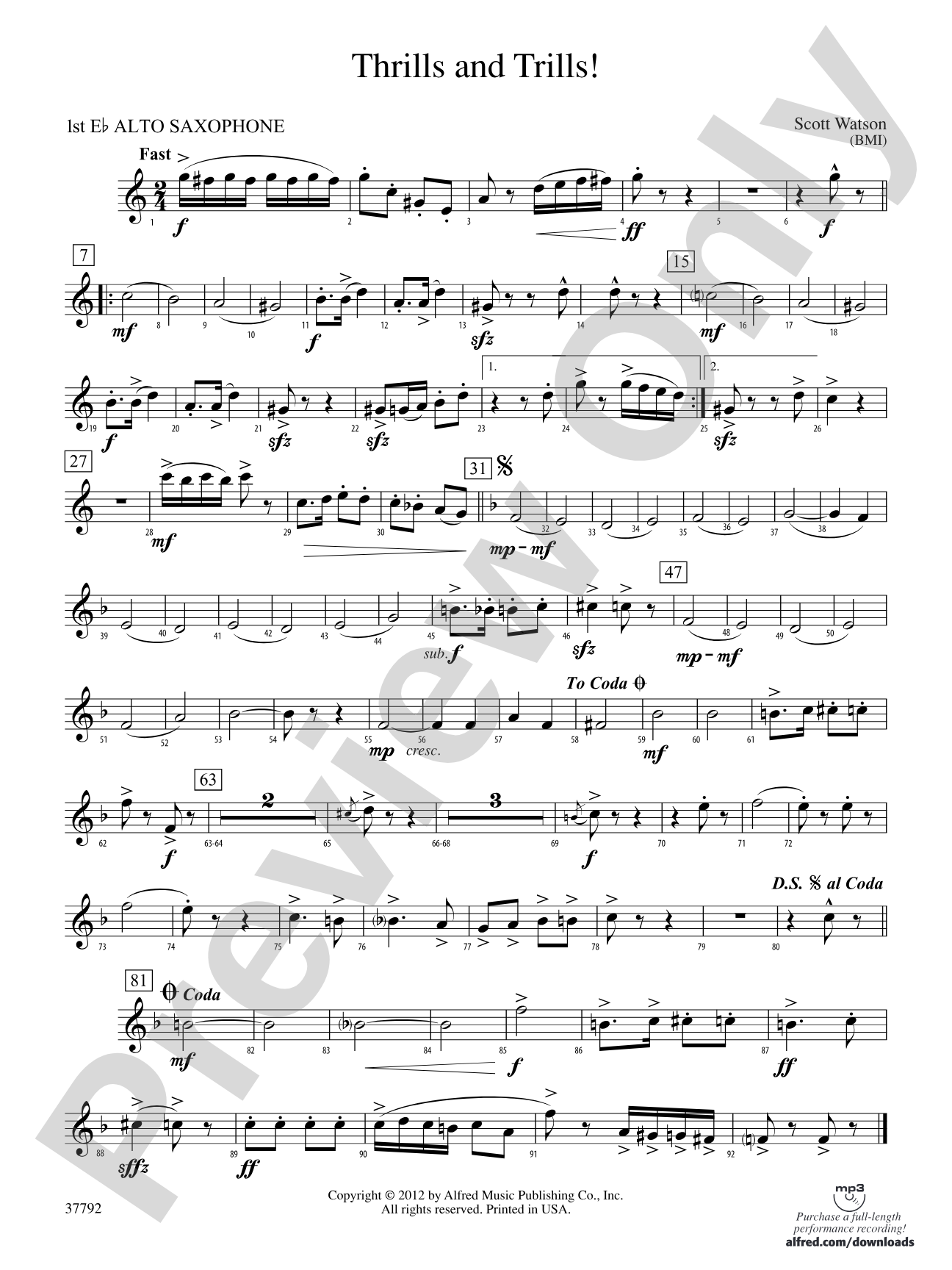 Thrills and Trills!: E-flat Alto Saxophone