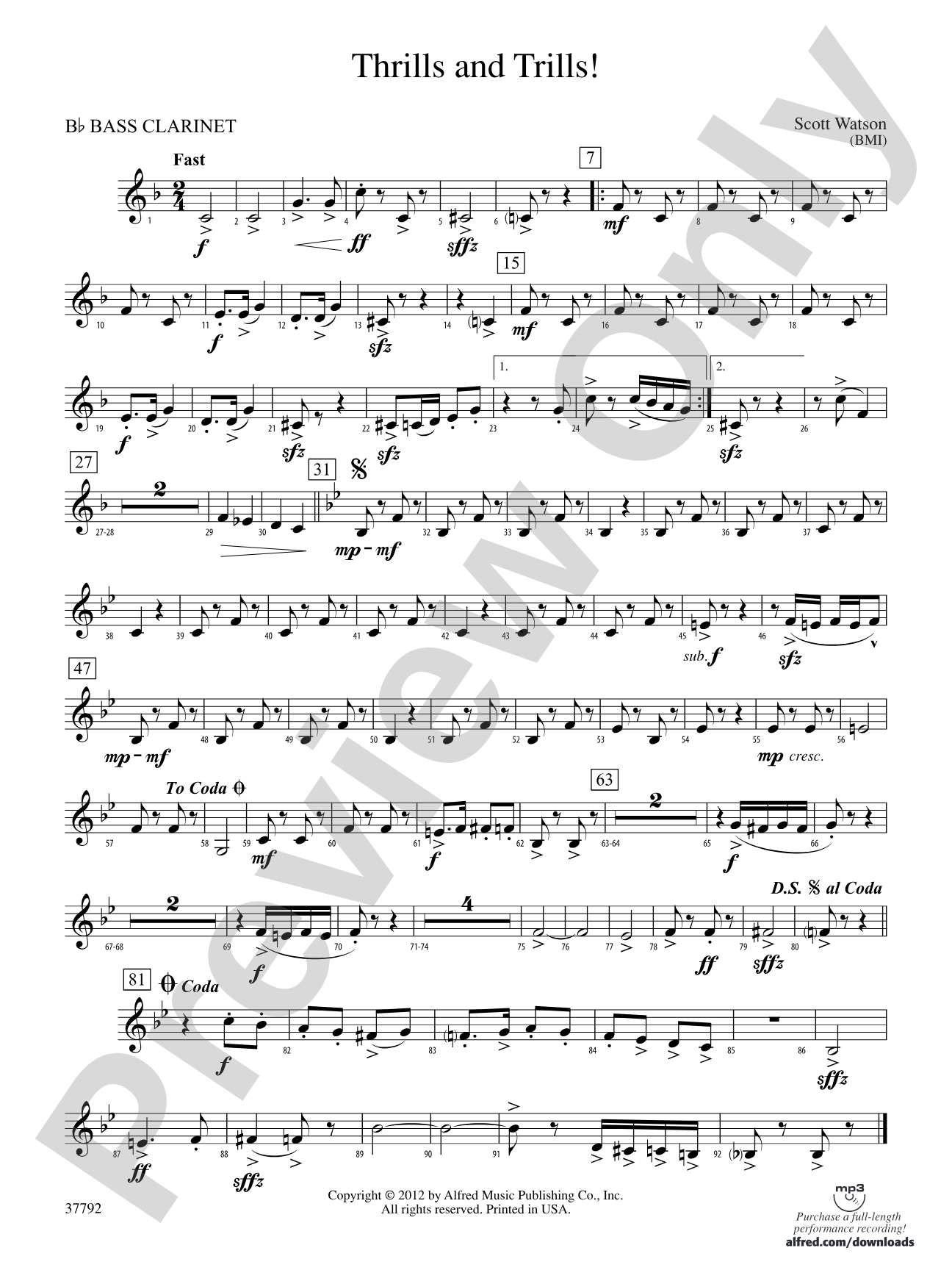Thrills and Trills!: B-flat Bass Clarinet