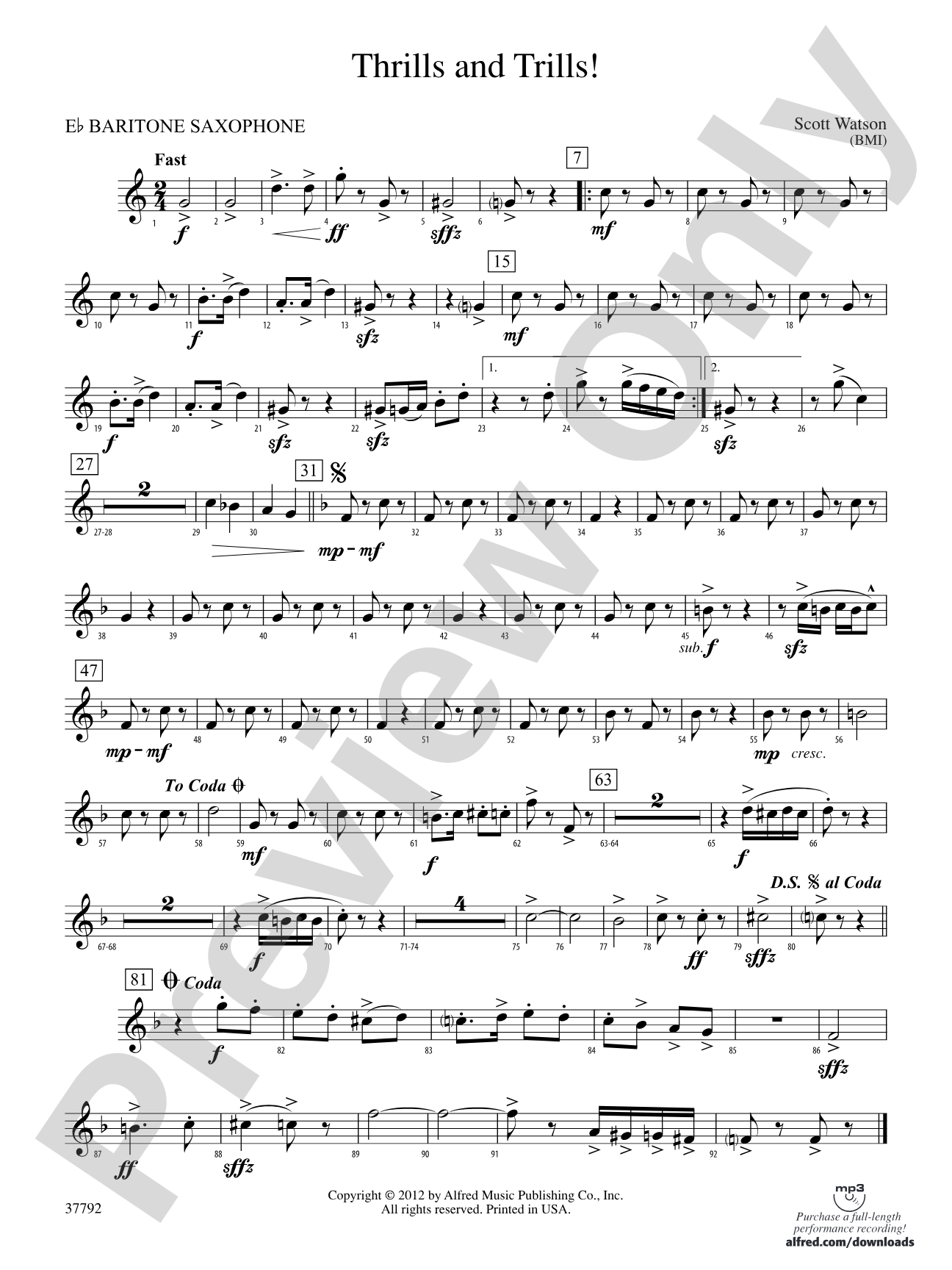 Thrills and Trills!: E-flat Baritone Saxophone