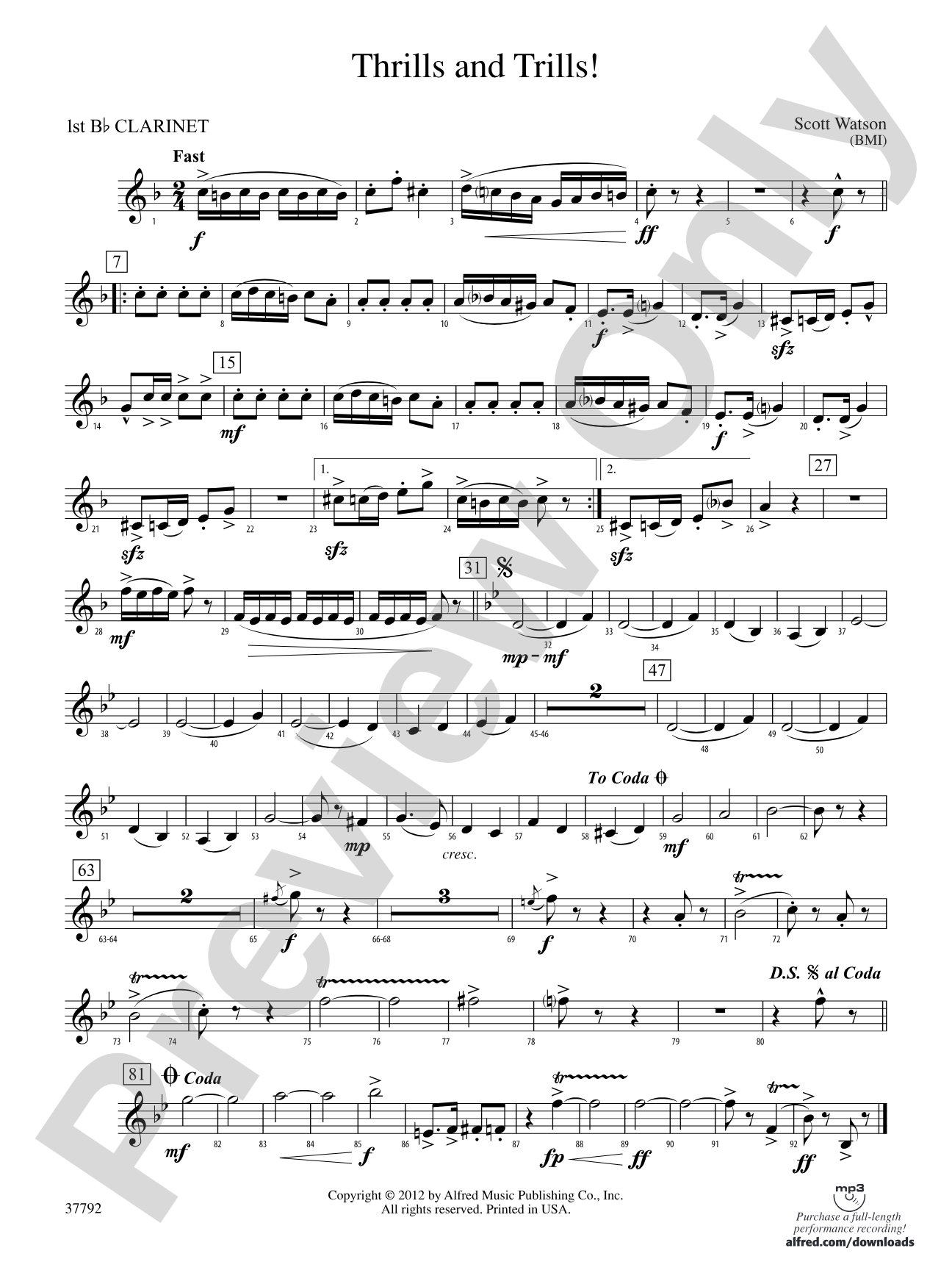 Thrills and Trills!: 1st B-flat Clarinet