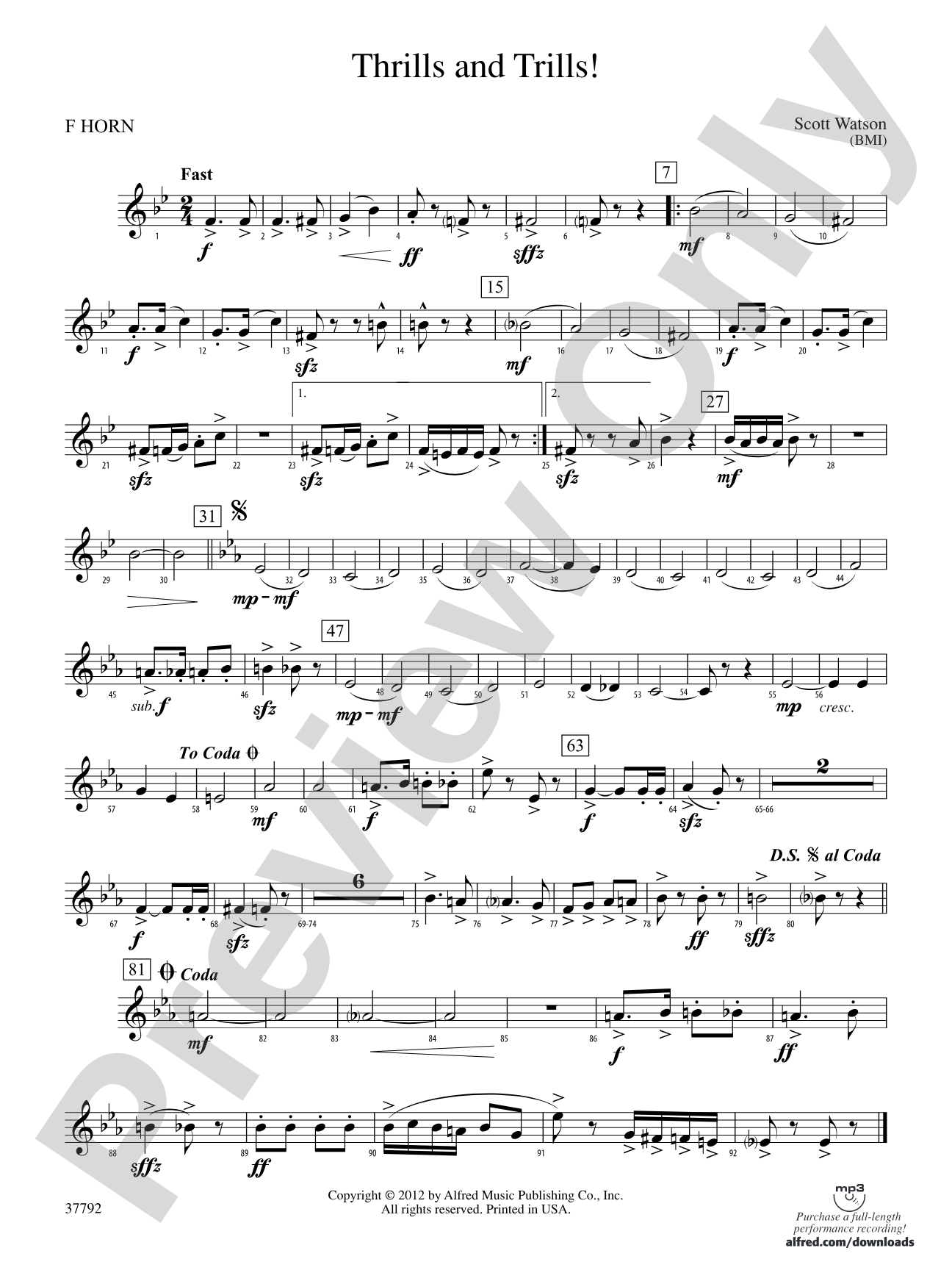 Thrills and Trills!: 1st F Horn
