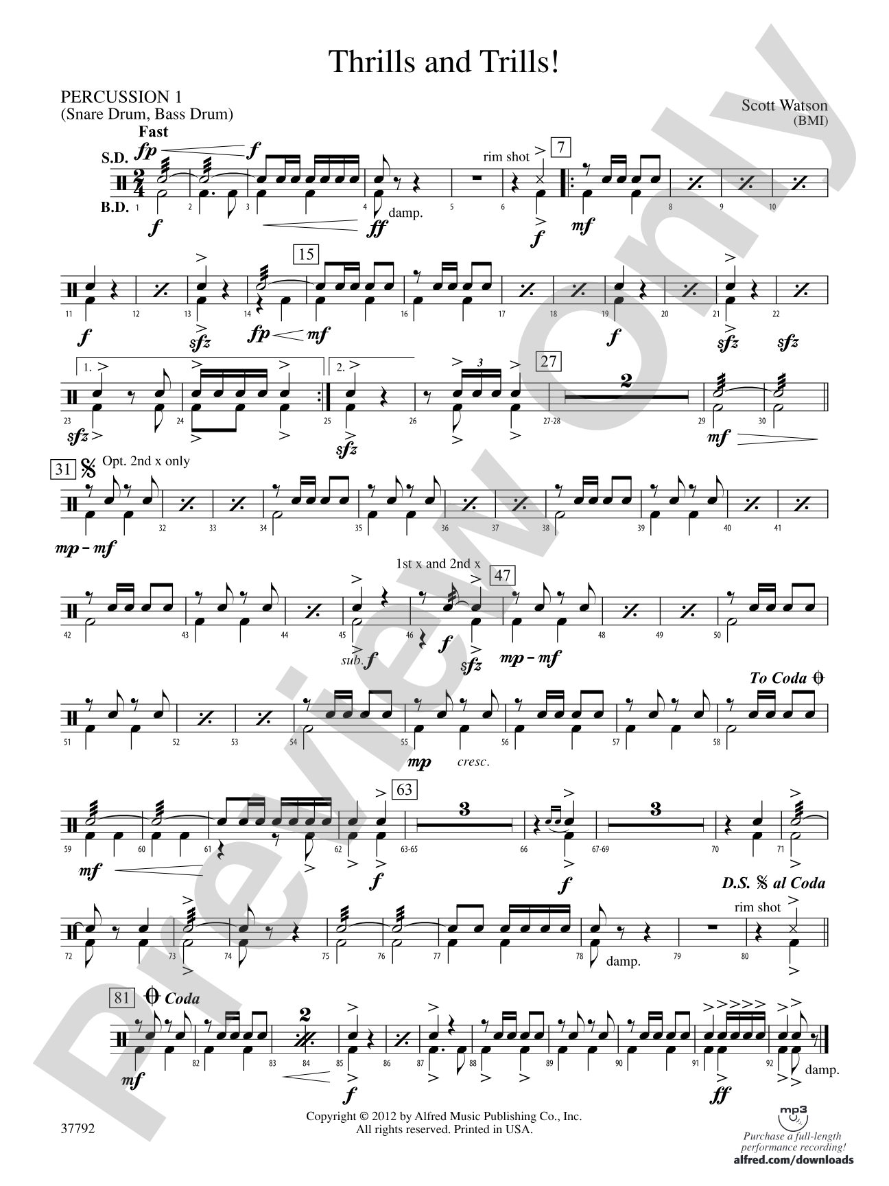 Thrills and Trills!: 1st Percussion