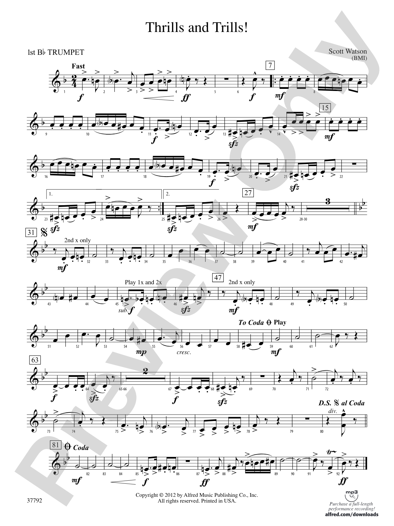 Thrills and Trills!: 1st B-flat Trumpet