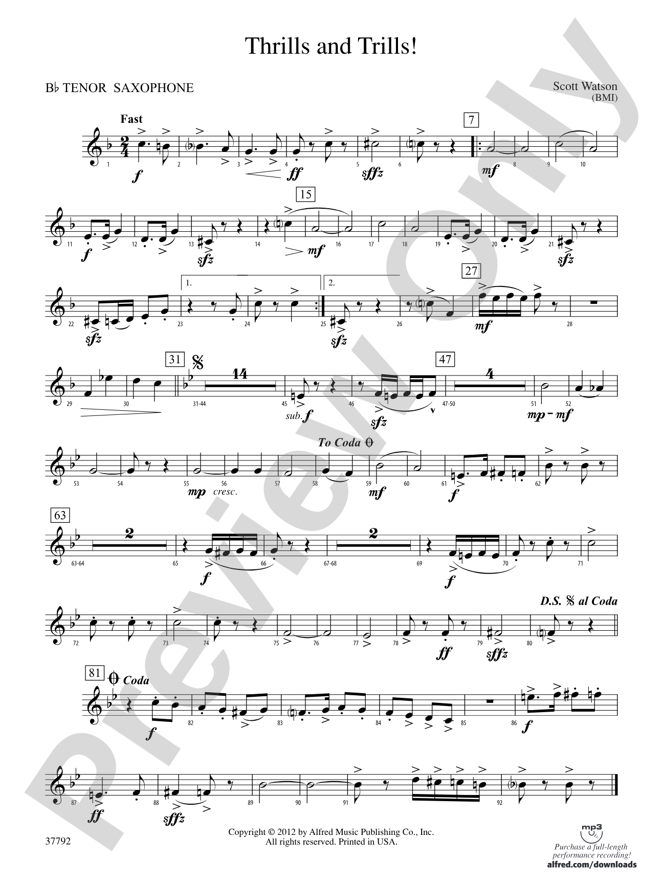 Thrills and Trills!: B-flat Tenor Saxophone