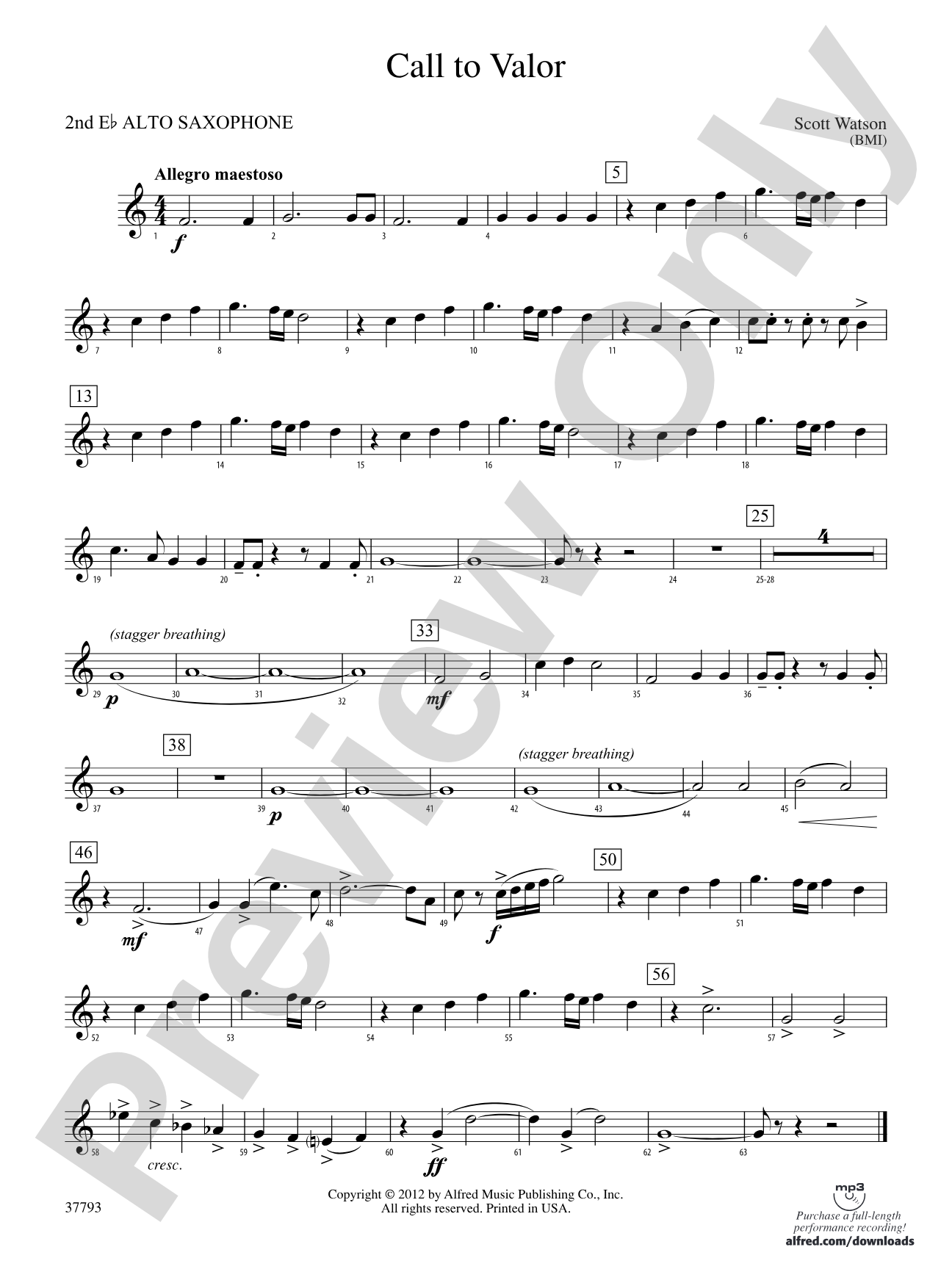 Call to Valor: 2nd E-flat Alto Saxophone