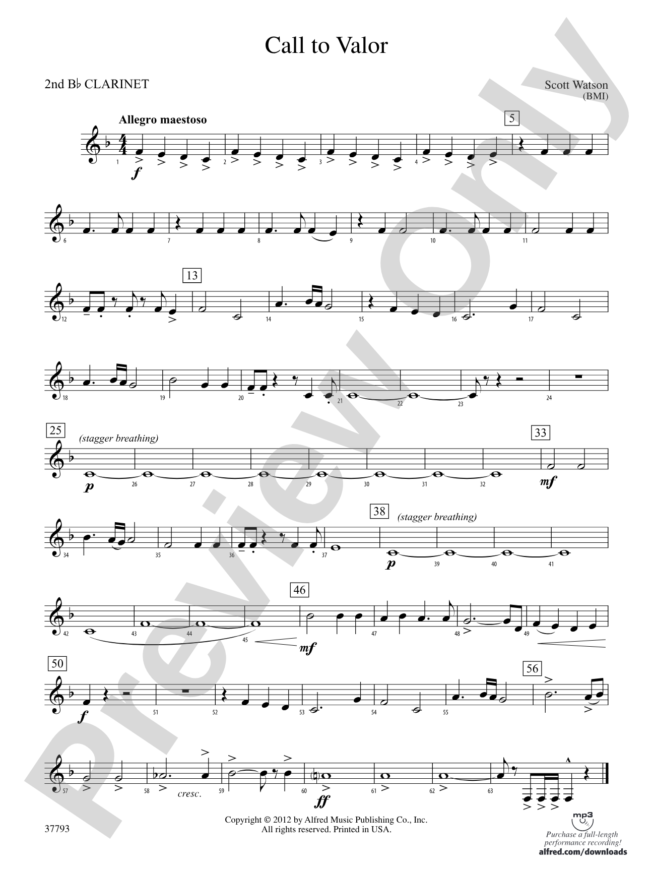 Call to Valor: 2nd B-flat Clarinet