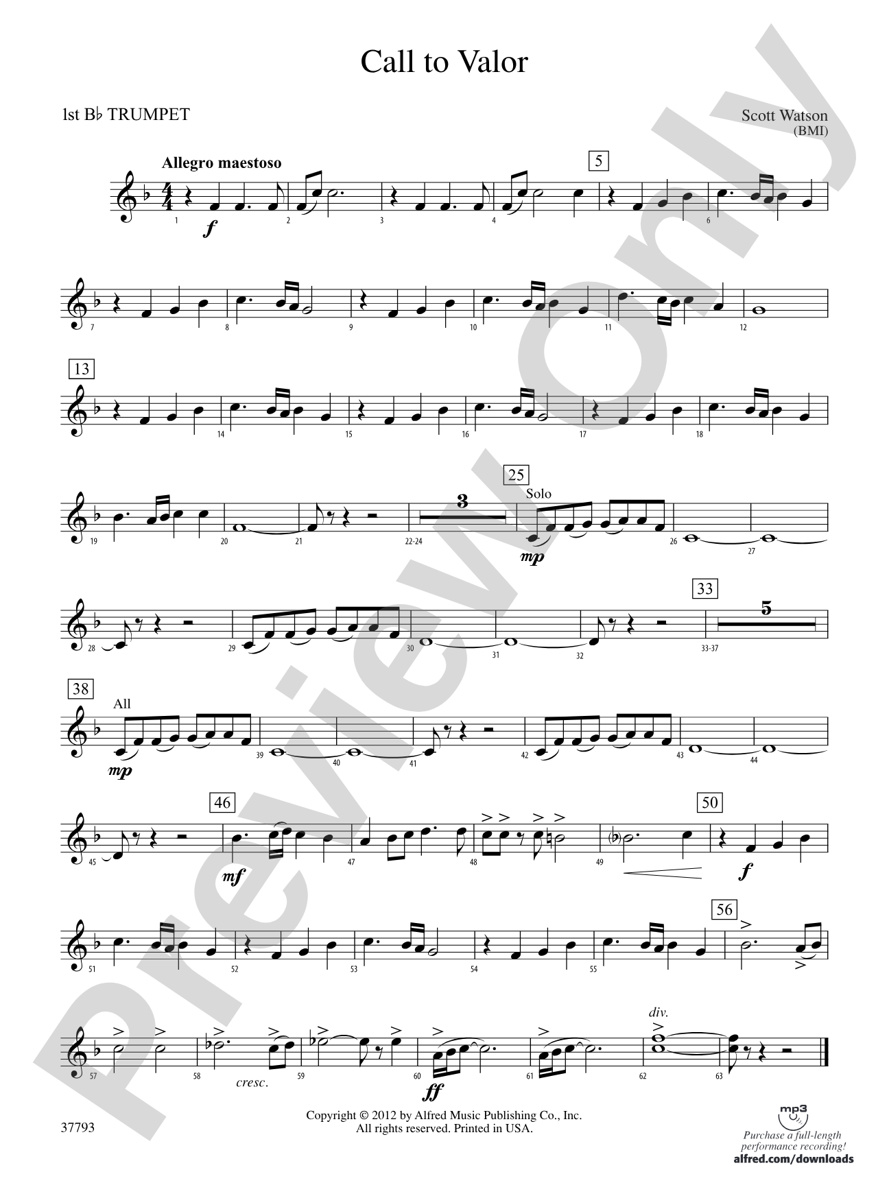 Call to Valor: 1st B-flat Trumpet