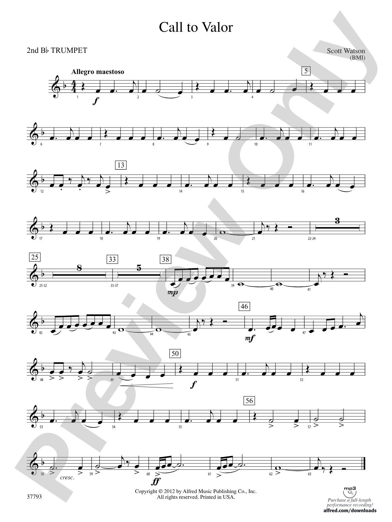 Call to Valor: 2nd B-flat Trumpet