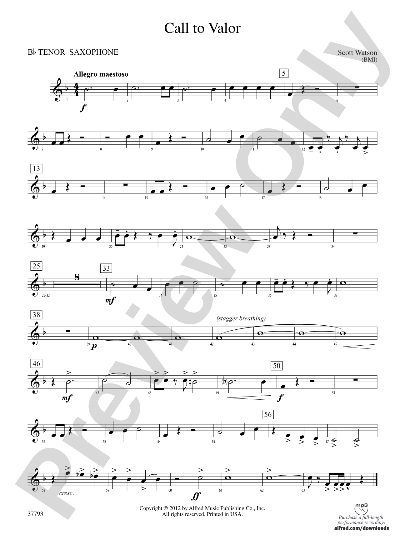 Call to Valor: B-flat Tenor Saxophone