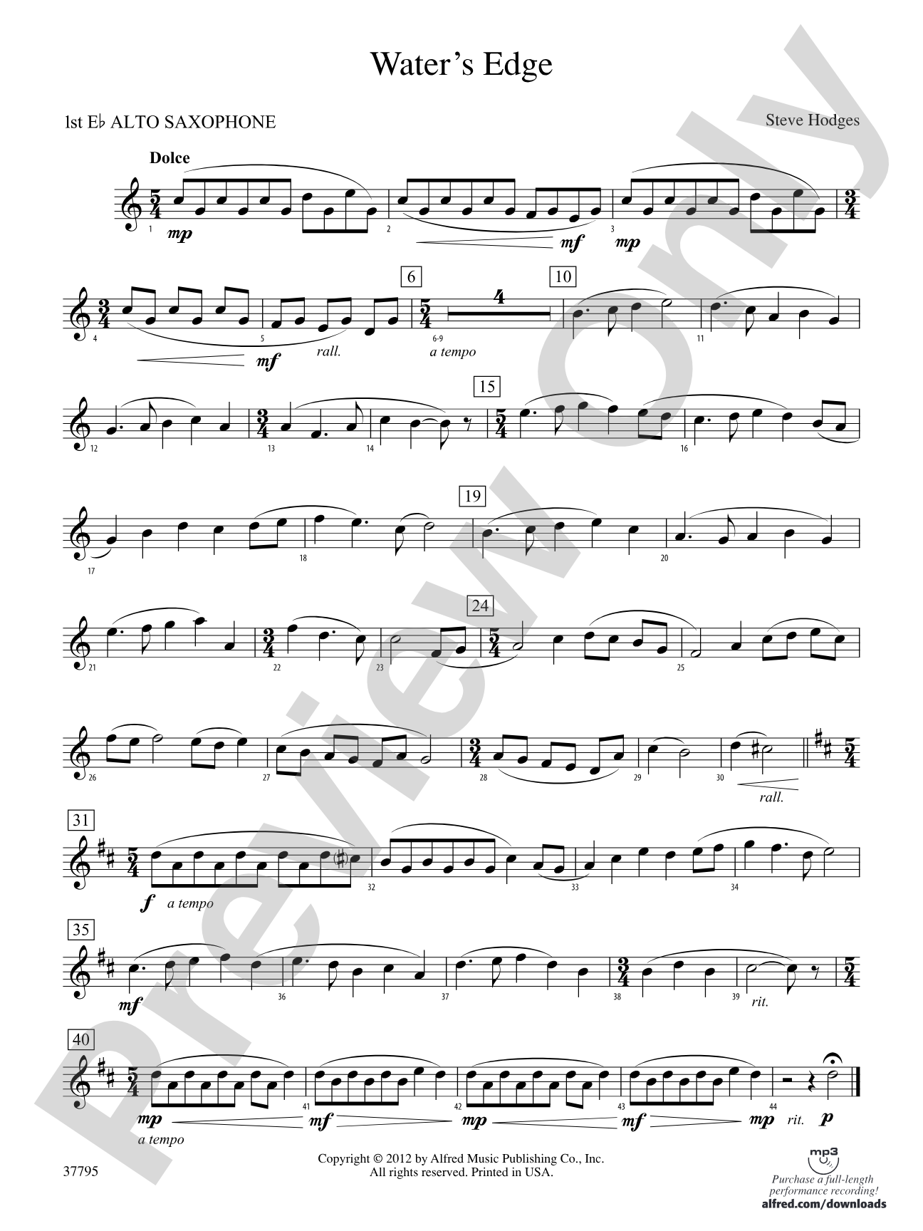 Water's Edge: E-flat Alto Saxophone