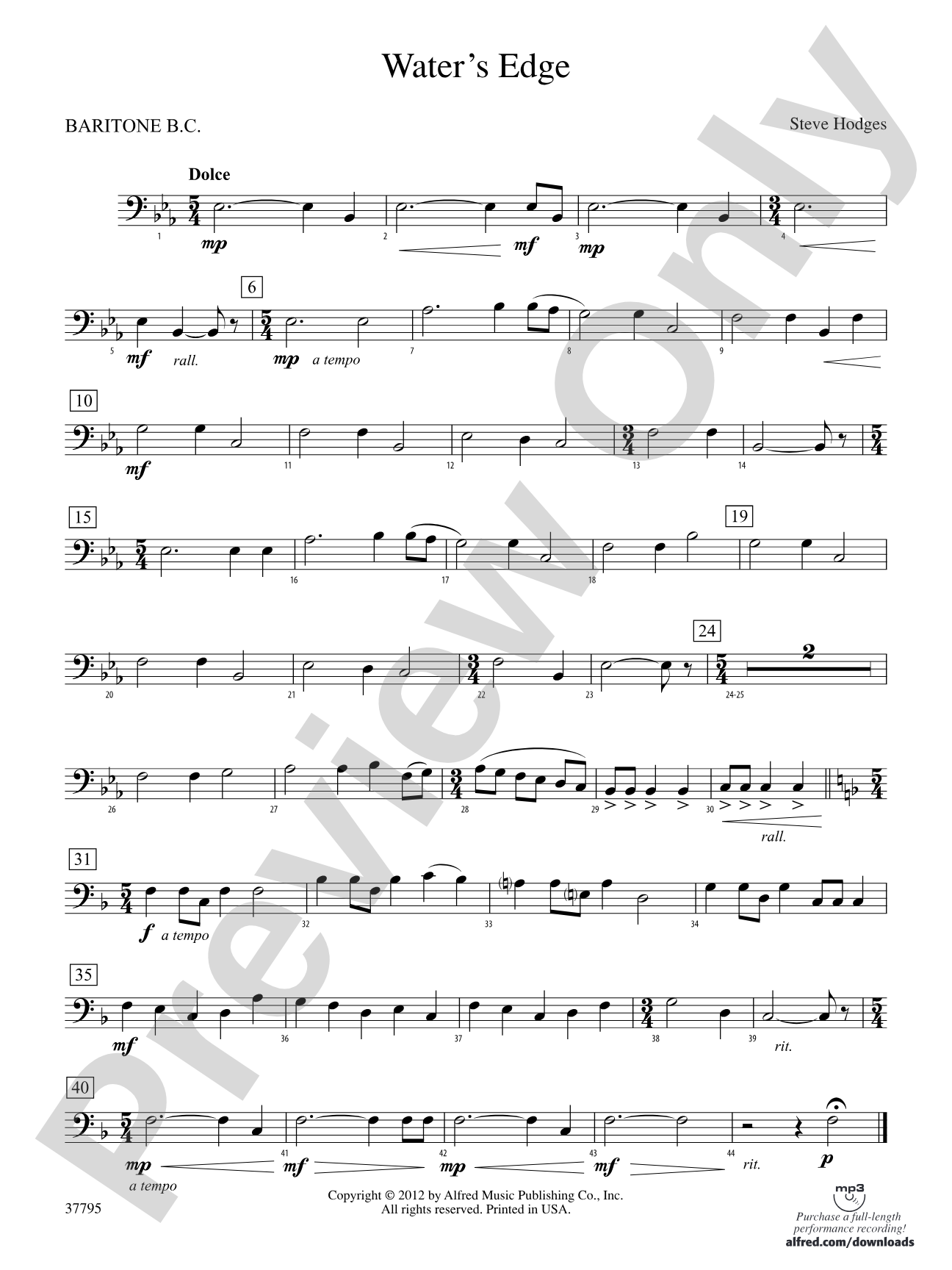 Water's Edge: Baritone B.C.