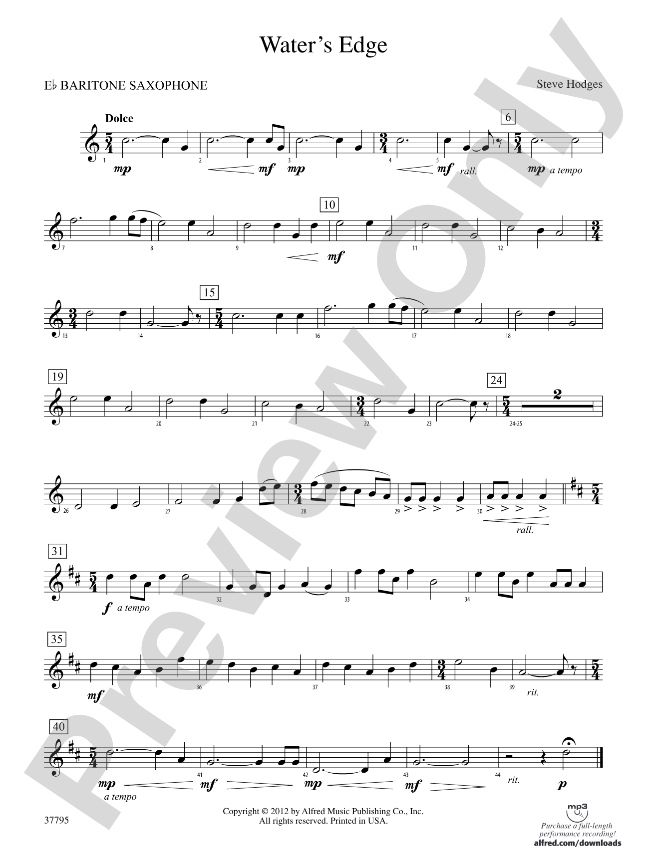 Water's Edge: E-flat Baritone Saxophone