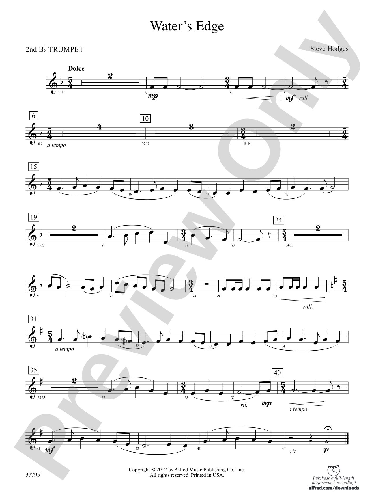 Water's Edge: 2nd B-flat Trumpet