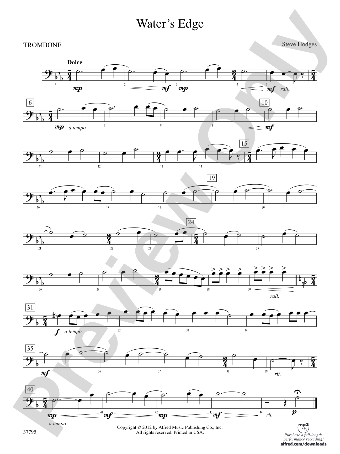 Water's Edge: 1st Trombone