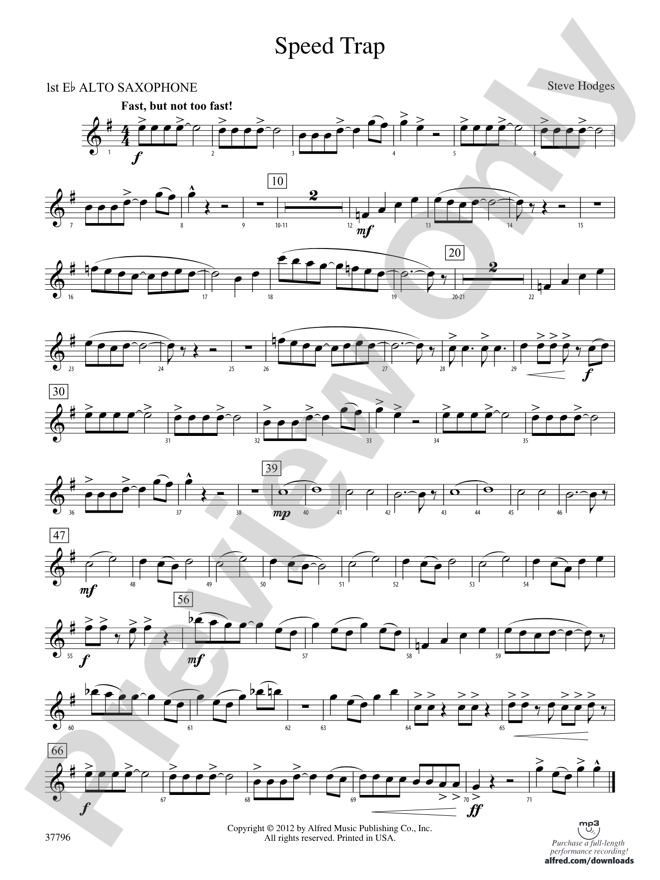 Speed Trap: E-flat Alto Saxophone