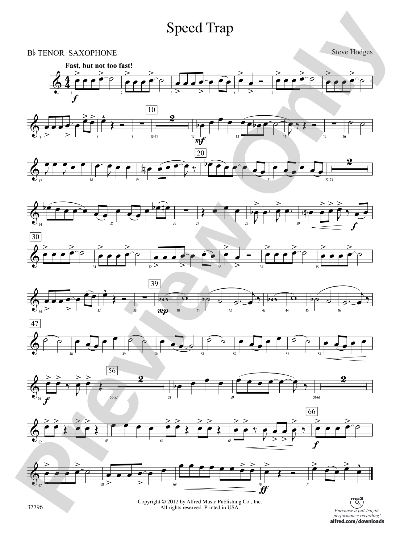 Speed Trap: B-flat Tenor Saxophone