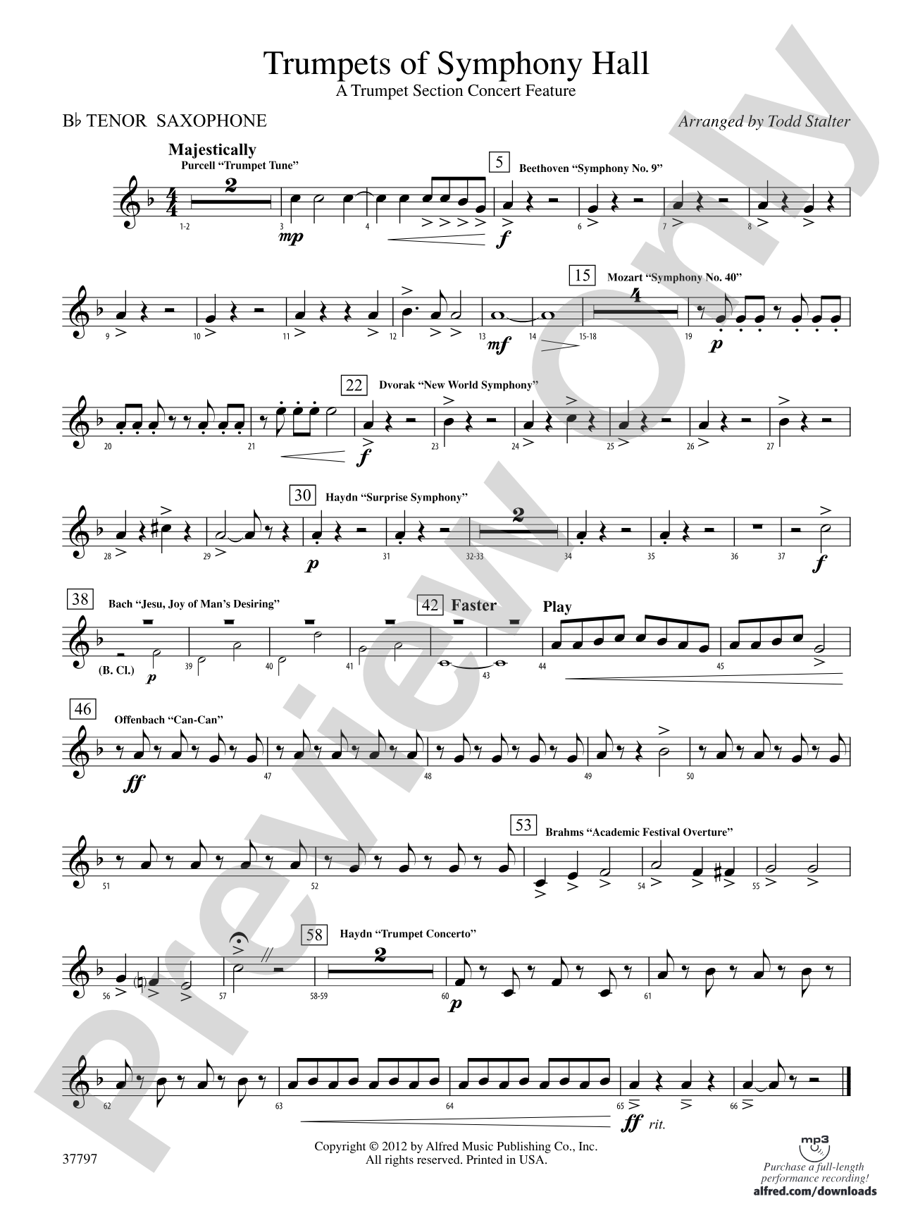 Trumpets of Symphony Hall: B-flat Tenor Saxophone