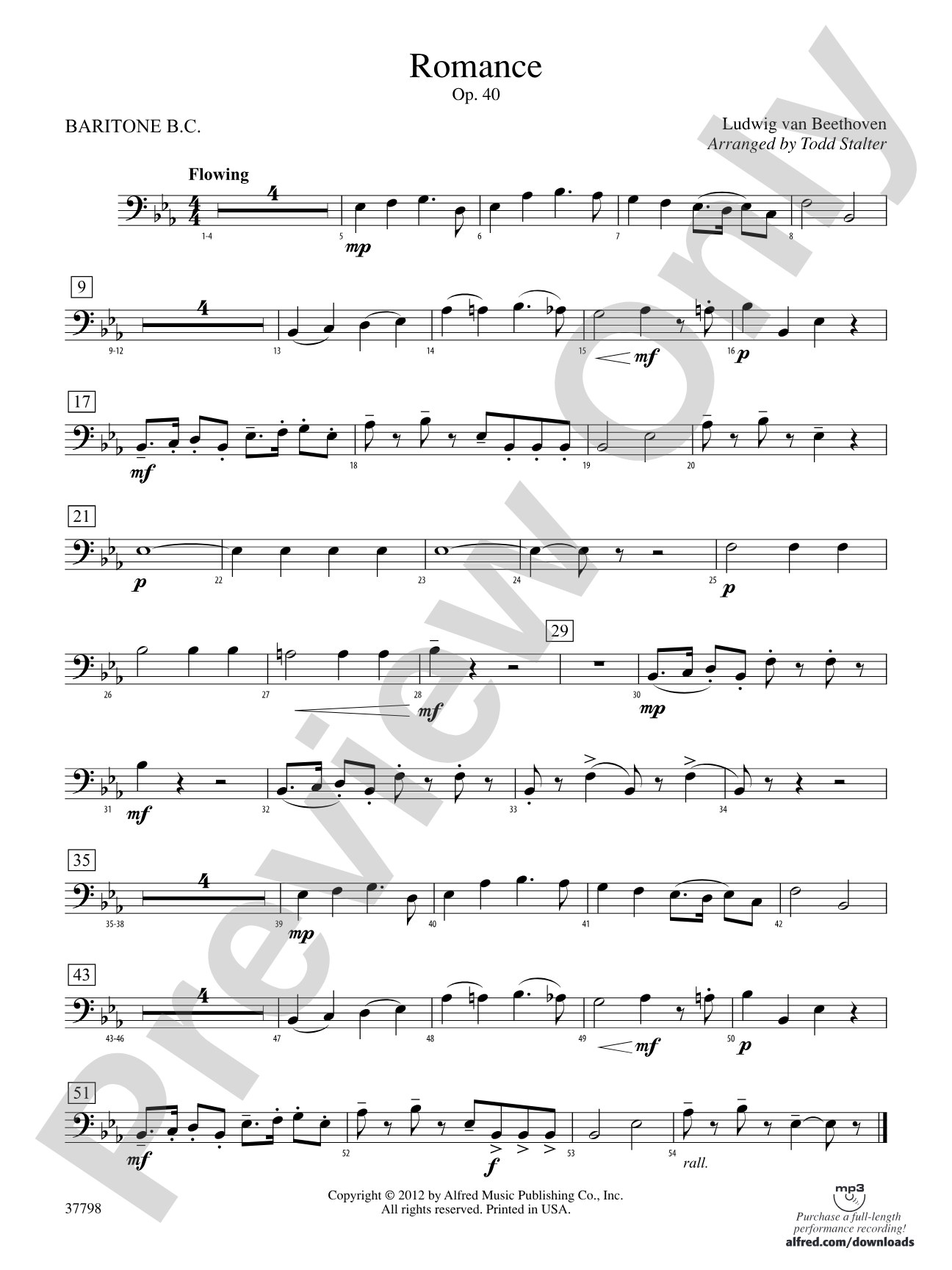 Romance, Op. 40: Baritone B.C.