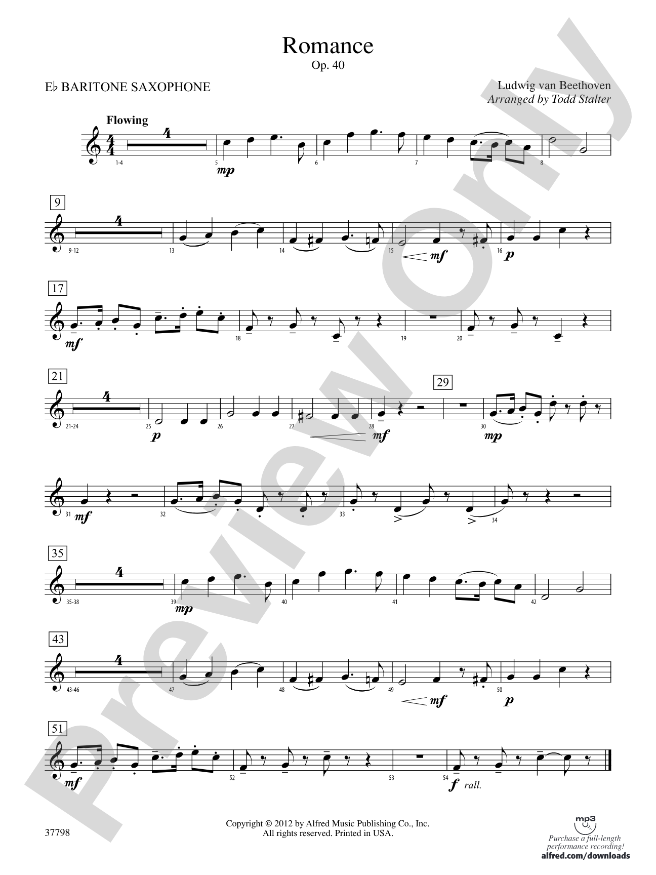 Romance, Op. 40: E-flat Baritone Saxophone