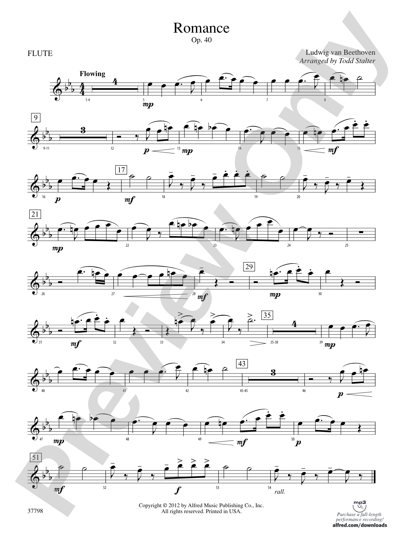 Romance, Op. 40: Flute