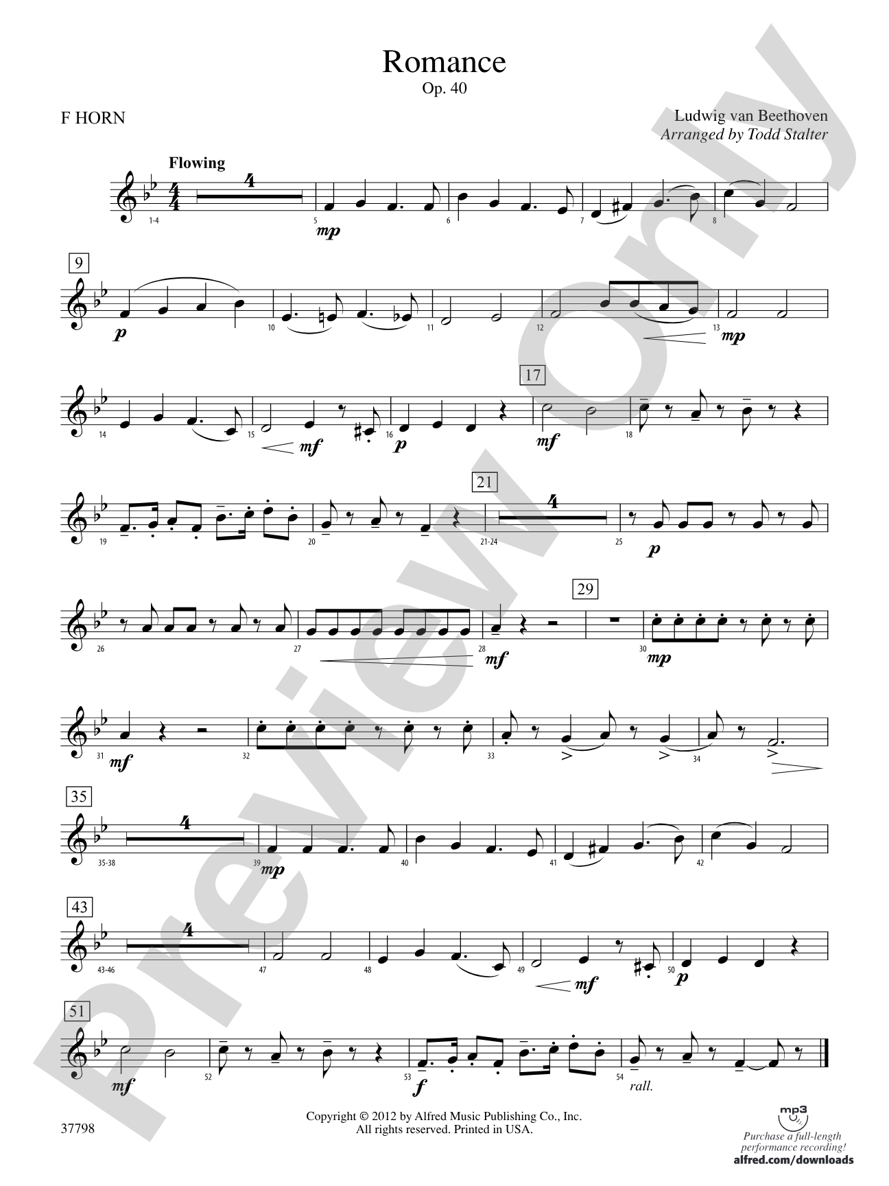 Romance, Op. 40: 1st F Horn