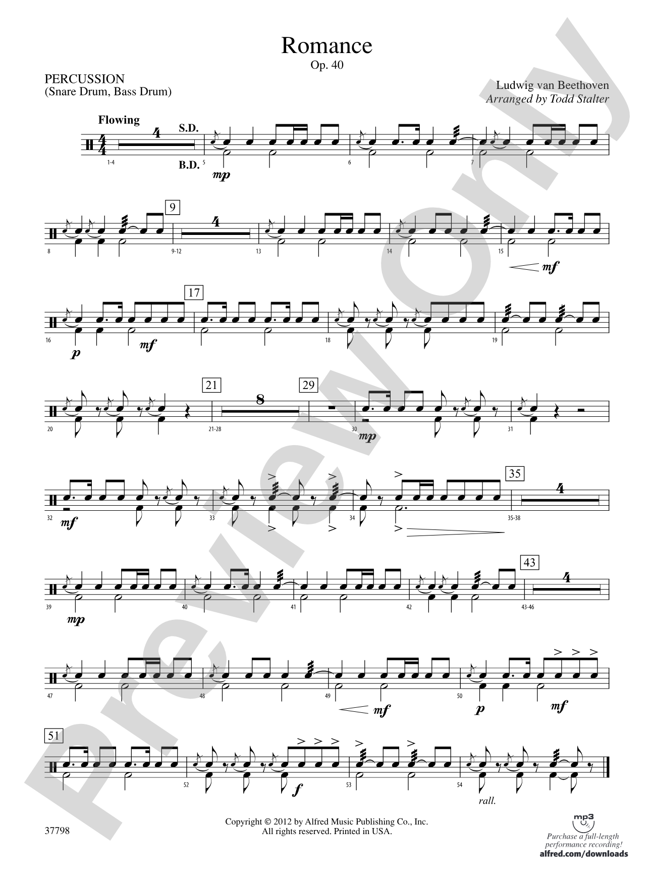 Romance, Op. 40: 1st Percussion