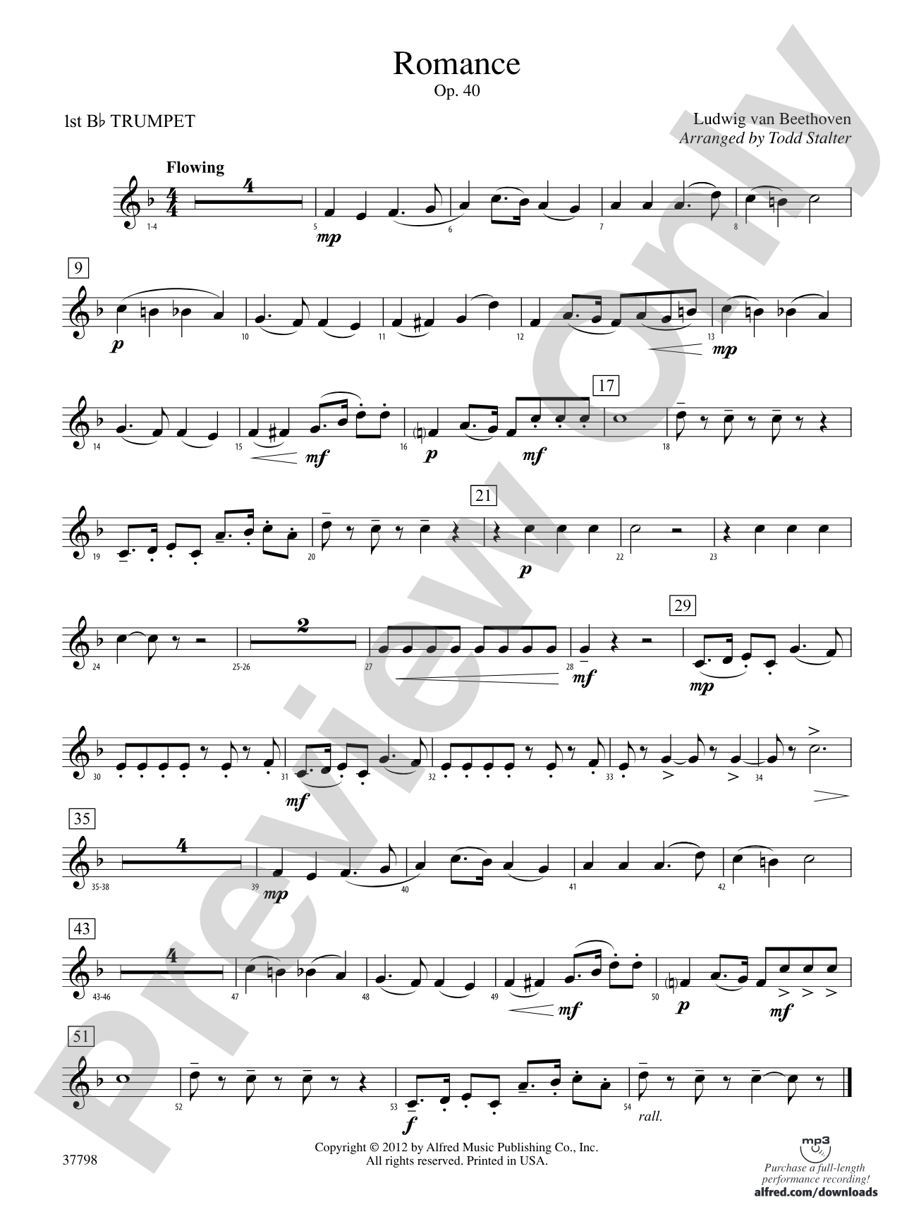 Romance, Op. 40: 1st B-flat Trumpet